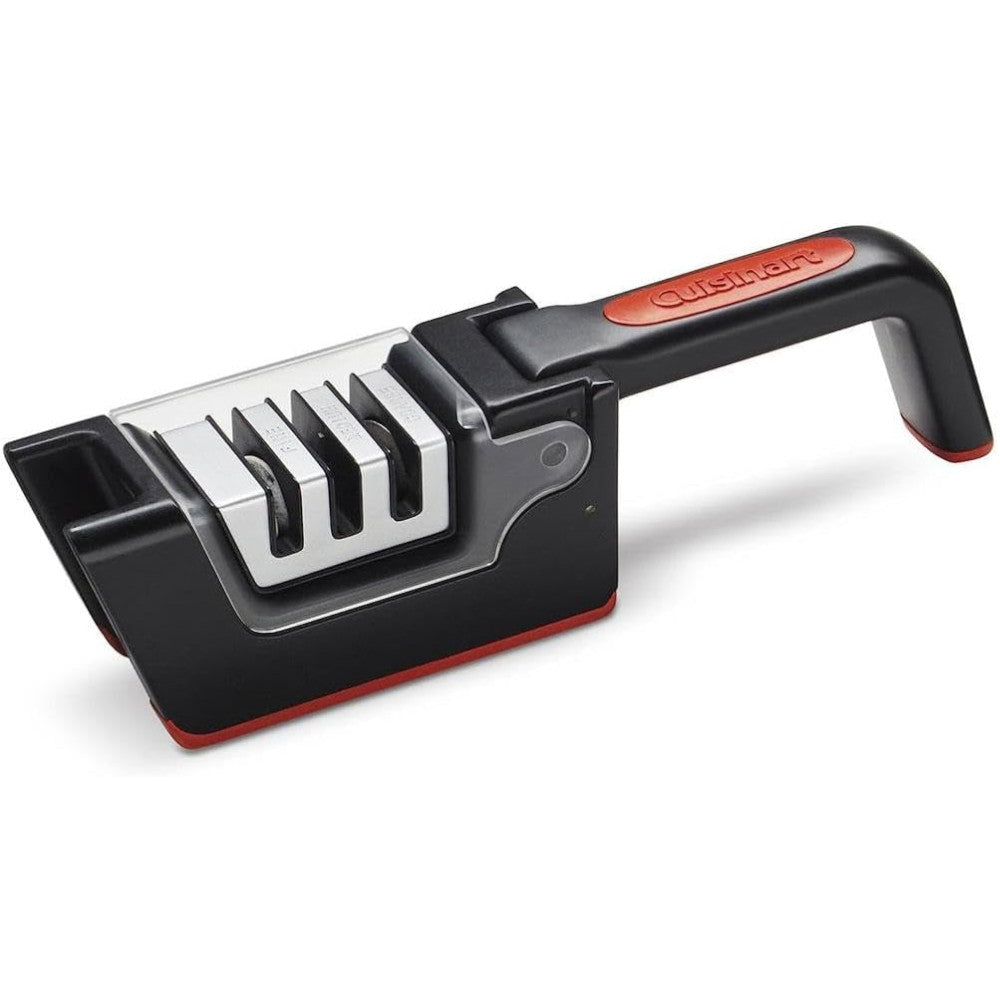 CUISINART C77SHP 3S 3-Slot Foldable Knife Sharpener - Professional Kitchen Tool for Sharpening Knives at Home or Camping