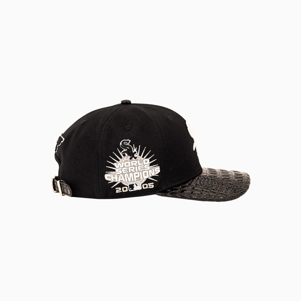 Chicago White Sox 2005 World Series Championship MLB Leather Visor Snapback Hat - Official Baseball Cap for Fans, Sports Events & Casual Wear