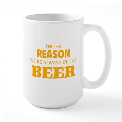 White - Beer Large Mug
