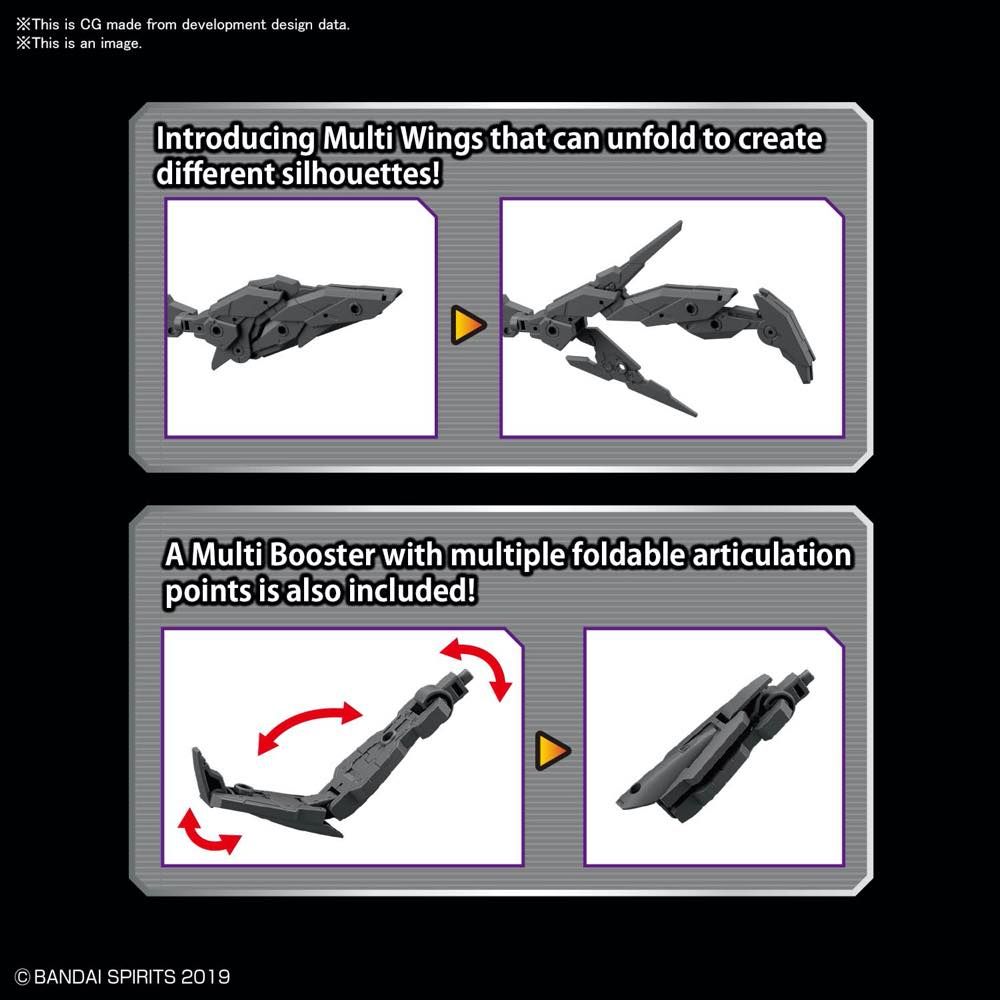 Bandai 30MM 1/144 Scale Option Parts Set 5 - Multi Wing & Multi Booster for Custom Model Kits | Perfect for Gundam Builders and Sci-Fi Dioramas
