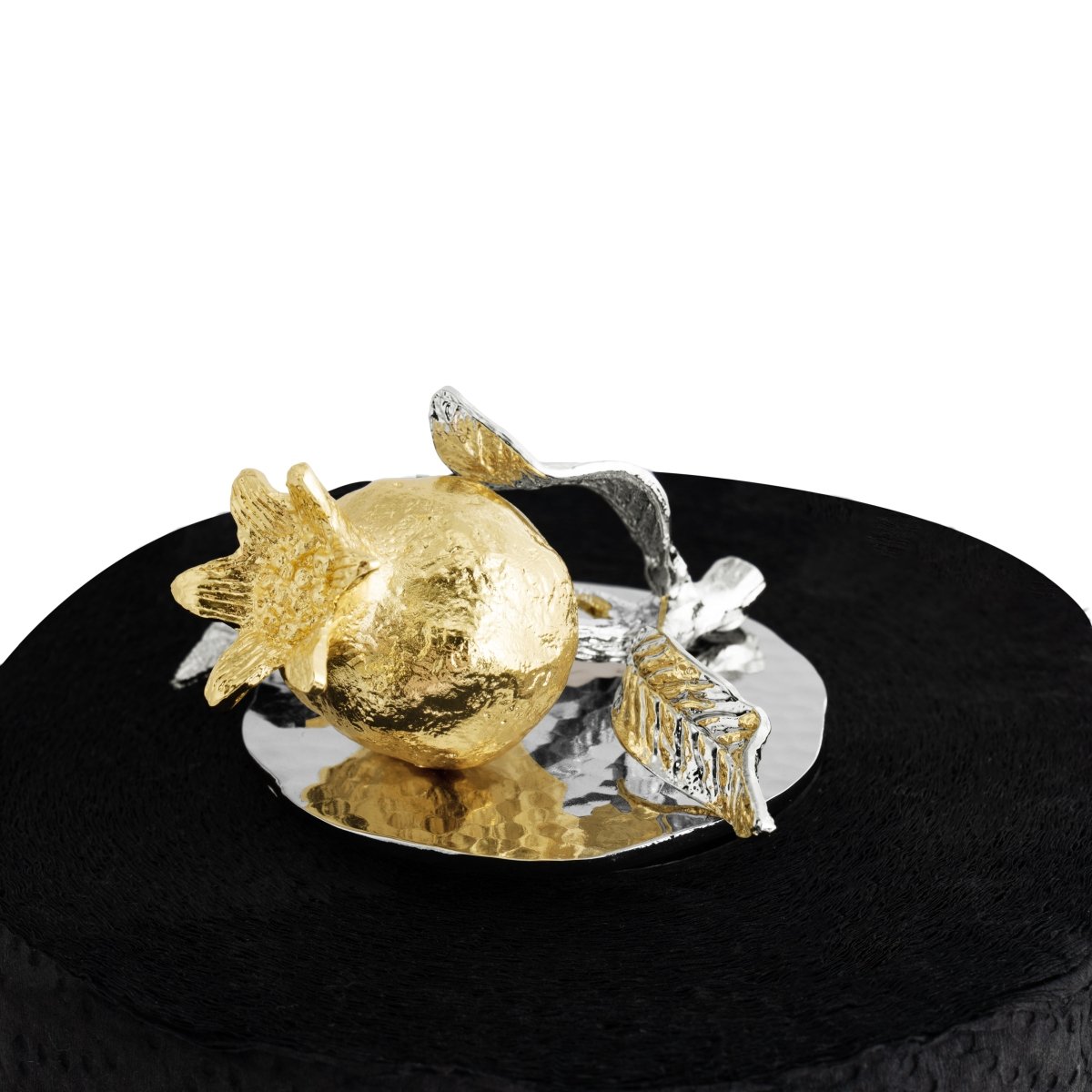 Elegant Pomegranate Silver & Gold Paper Towel Holder - Modern Kitchen & Bathroom Decor for Stylish Home Organization