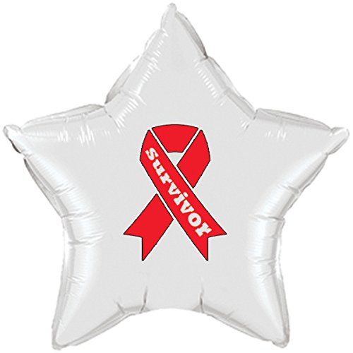 Cancer Survivor RED Ribbon Mylar Balloon (1 Pack) - Hope & Awareness Gift for Breast Cancer Survivors, Patients, and Supporters - Perfect for Celebrations, Fundraisers, and Awareness Events