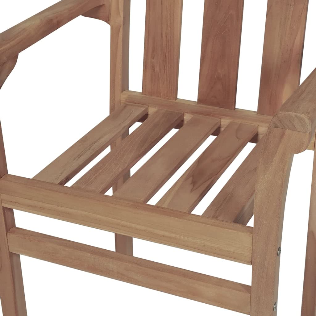 2-Pack Solid Teak Wood Patio Chairs with Green Cushions - Stackable Outdoor Dining Chairs for Garden, Poolside & Backyard - Weather-Resistant Wooden Furniture for Patio Seating & Al Fresco Dining