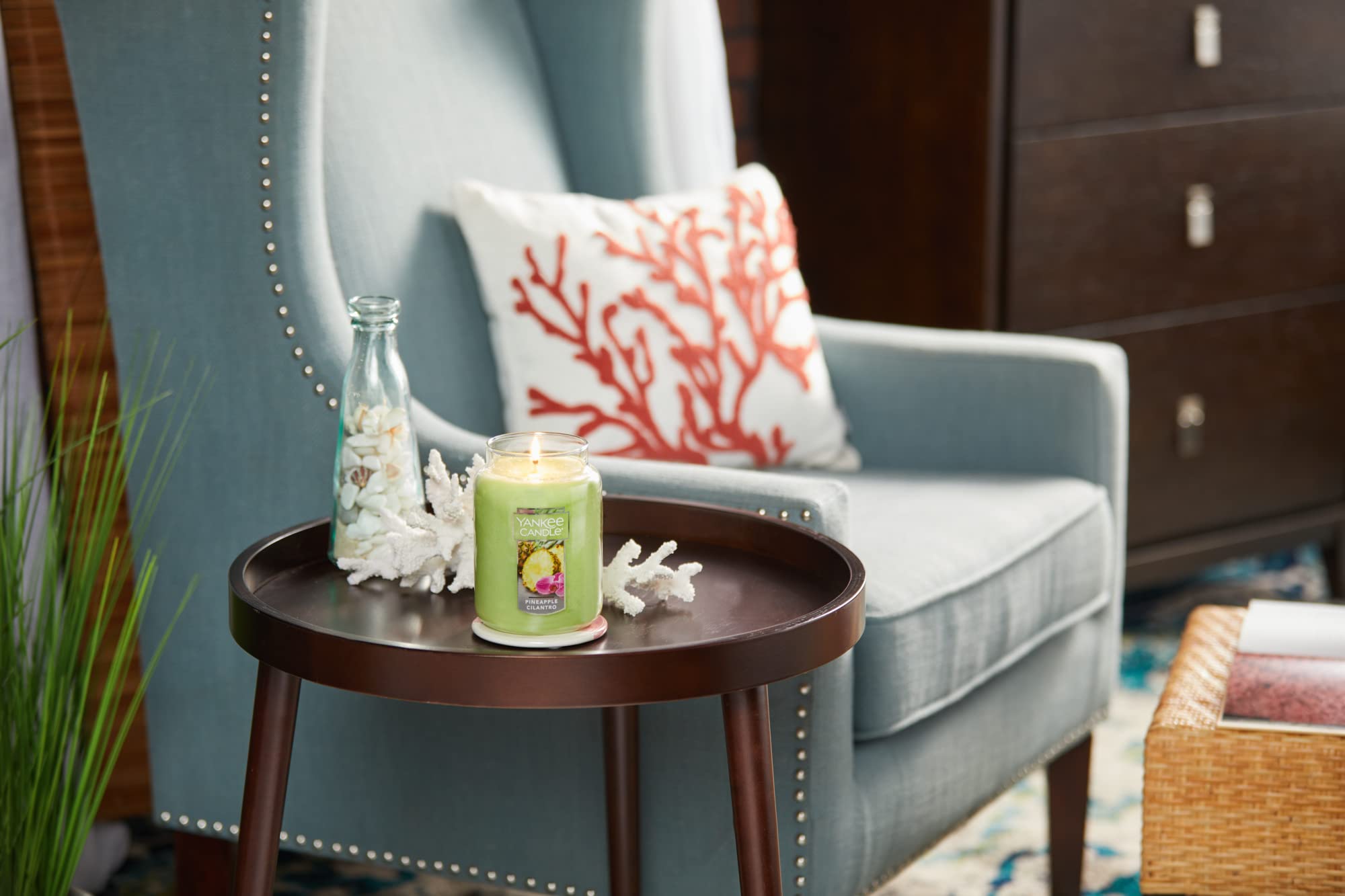 Pineapple Cilantro Scented Yankee Candle - 22oz Large Jar Single Wick Candle with 110+ Hours Burn Time | Home Decor, Aromatherapy & Gift for Holidays