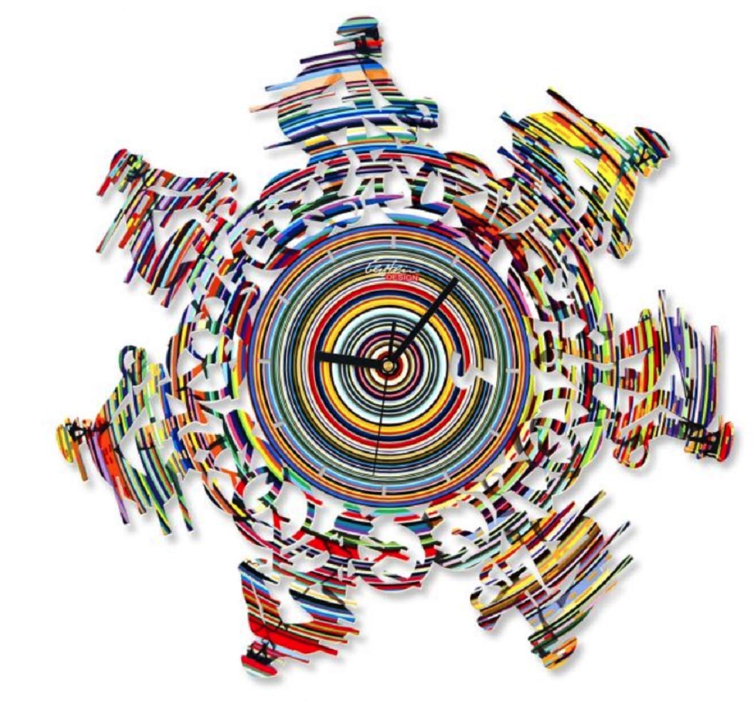 David Gerstein Decorative Wall Clocks - Modern Laser Sublimation Print Art Clock for Living Room, Bedroom & Office Decor | Unique Home & Gift Idea