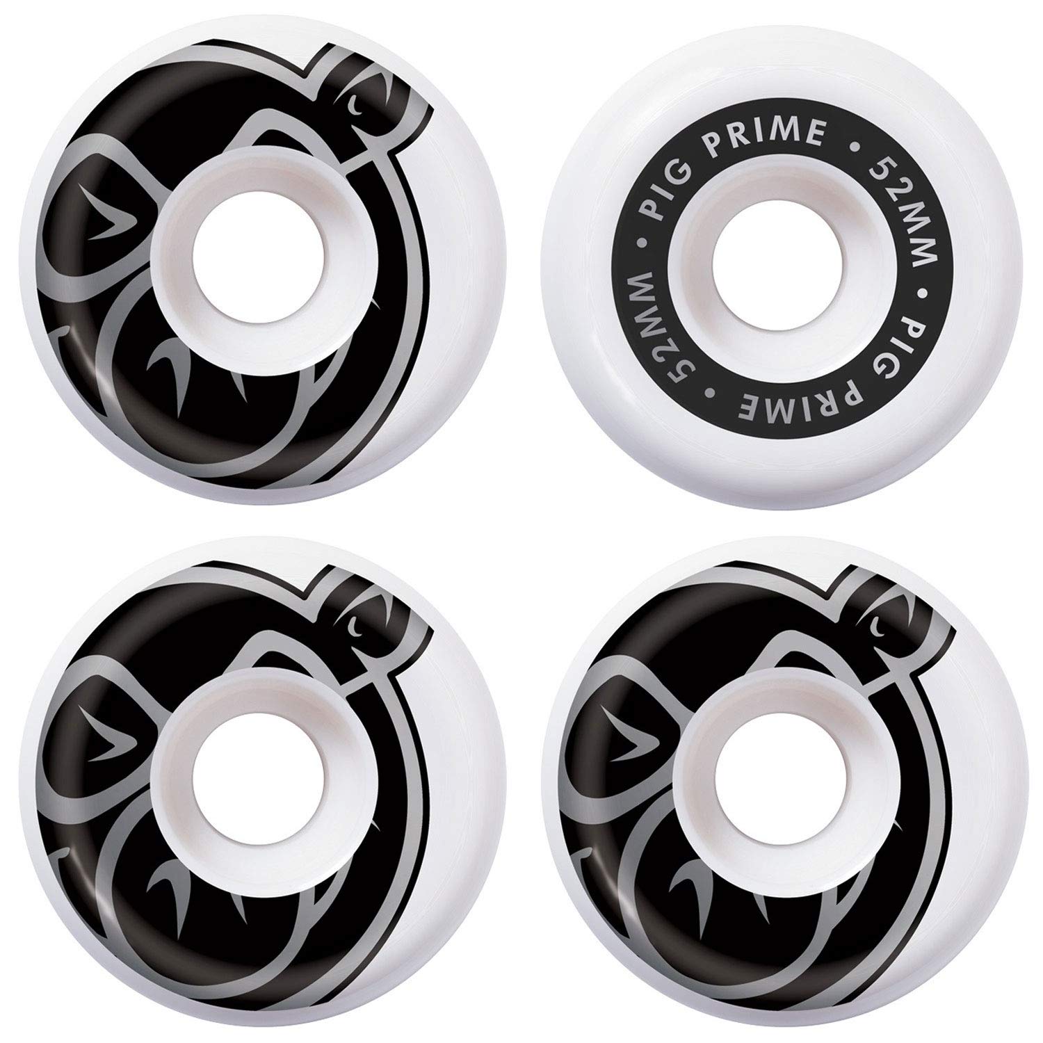 PIG Prime Urethane Skateboard Wheels 52mm - High Performance Skate Wheels for Street & Park Skating - Durable & Smooth Ride for Beginners & Pros
