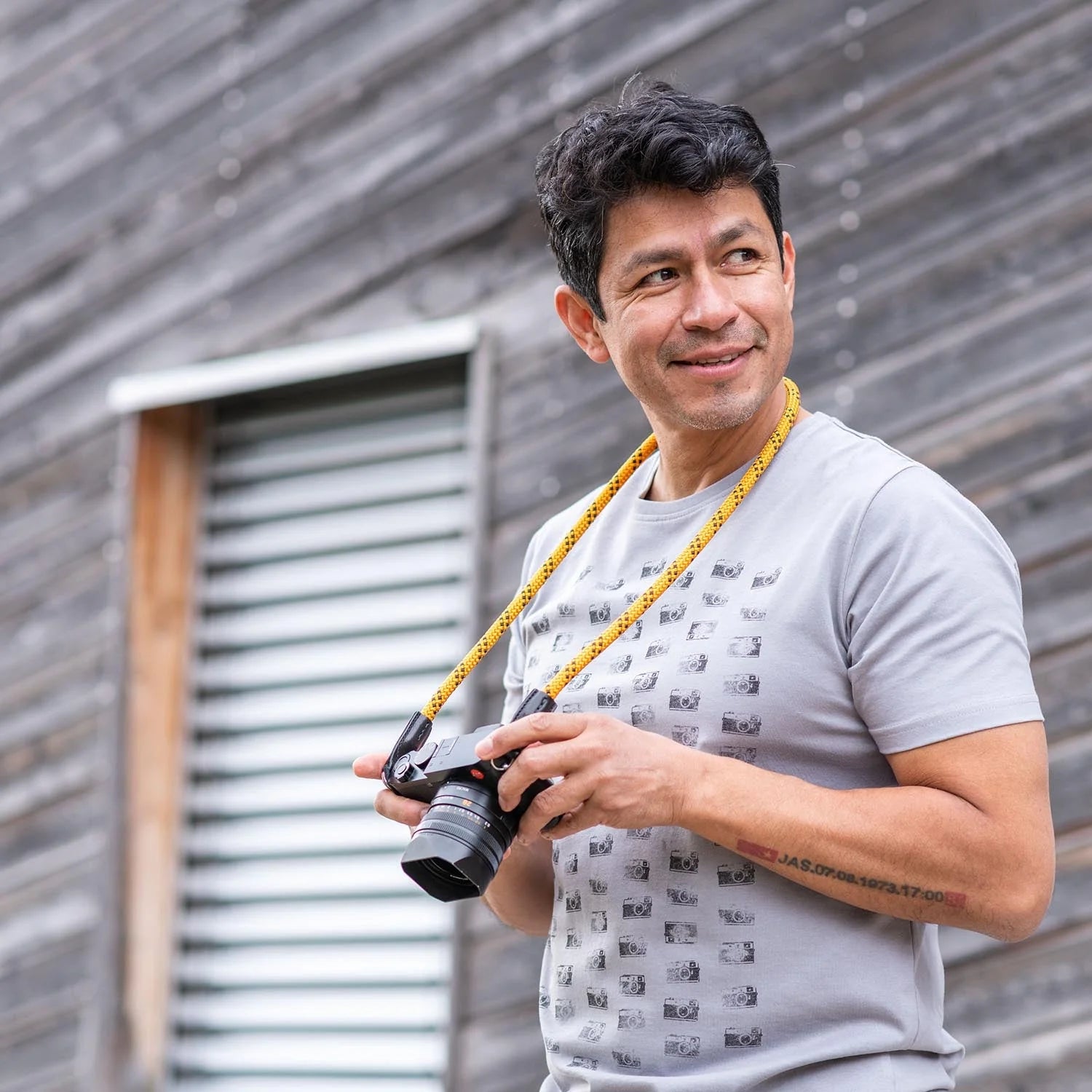 Cooph Rope Camera Strap with Split Ring - 45.3 Inch (115cm) Adjustable Neck Strap for DSLR/Mirrorless Cameras - Duotone Honey Design - Perfect for Travel, Hiking & Photography Enthusiasts