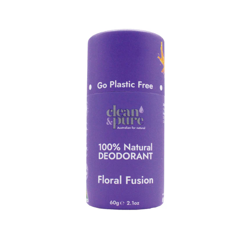 Clean & Pure Floral Fusion Natural Deodorant for Women - Aluminum-Free, Long-Lasting Odor Protection for Sensitive Skin - Perfect for Daily Use, Workouts & Outdoor Activities