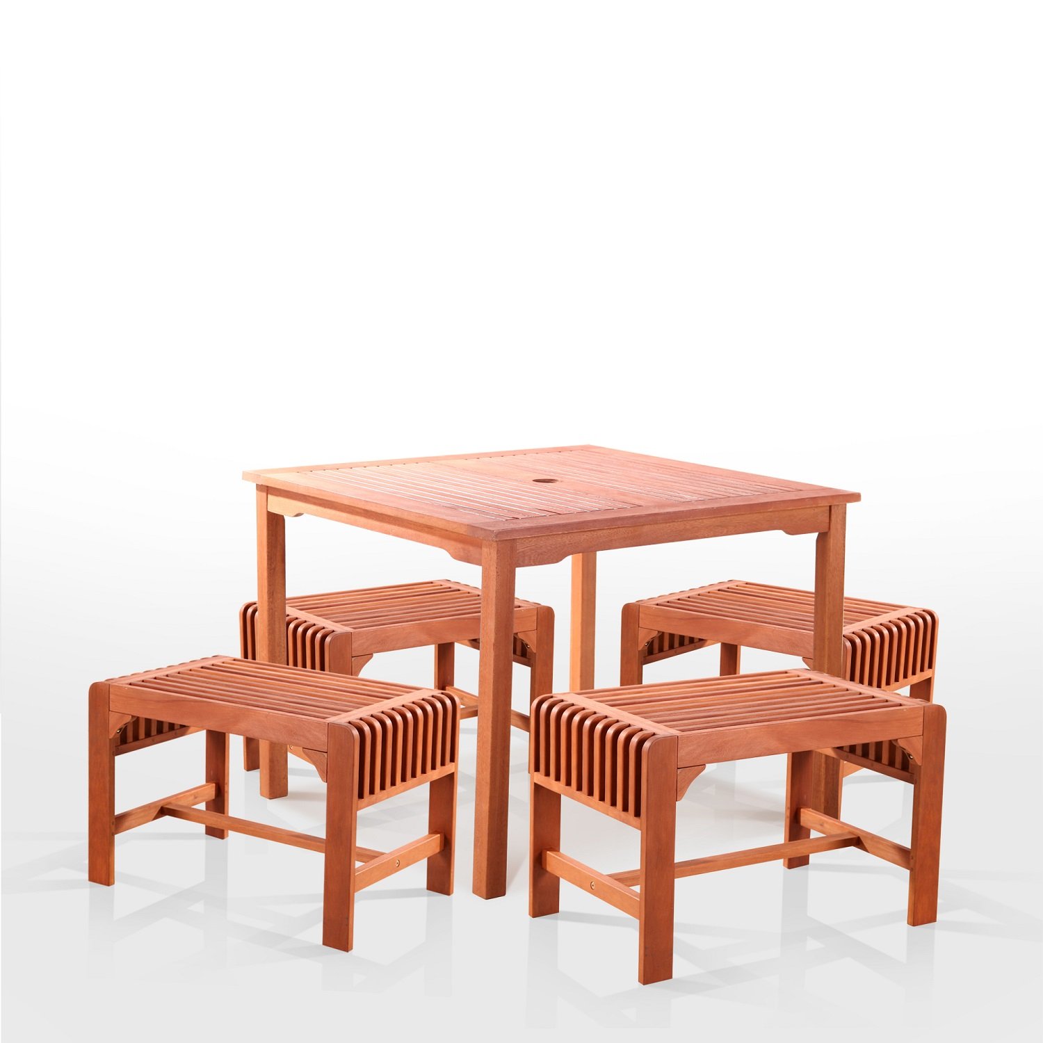 Malibu Outdoor Stacking Table - Durable Patio Furniture Set for Poolside, Garden & Backyard - Weather-Resistant Plastic Side Tables for Drinks & Decor