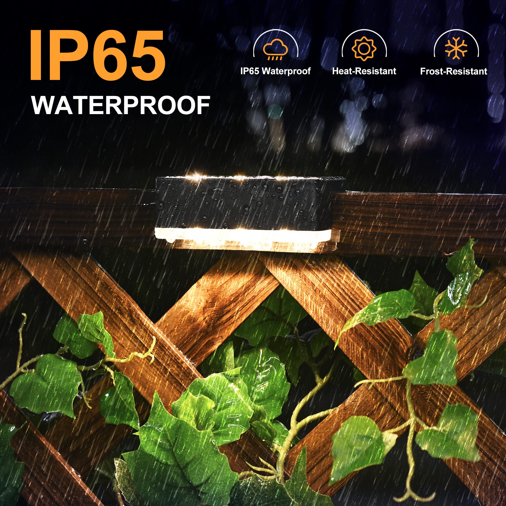 SOLPEX 16 Pack Solar Fence Lights - 6 LED Waterproof Outdoor Solar Lights for Deck, Stair, Porch, Balcony, Walkway, Garden, Yard, Patio & Pool Decor - Warm White IP65 Solar Powered Landscape Lighting - Perfect for Evening Outdoor Ambiance & Pathway Safety