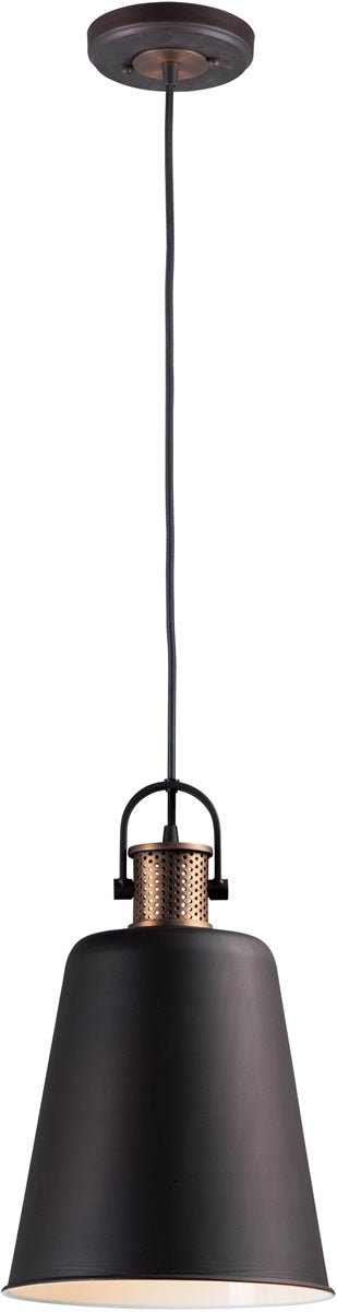 10W Sedona 1-Light Pendant Light Fixture in Oil Rubbed Bronze & Antique Brass - Perfect for Kitchen Island, Dining Room, or Entryway Lighting