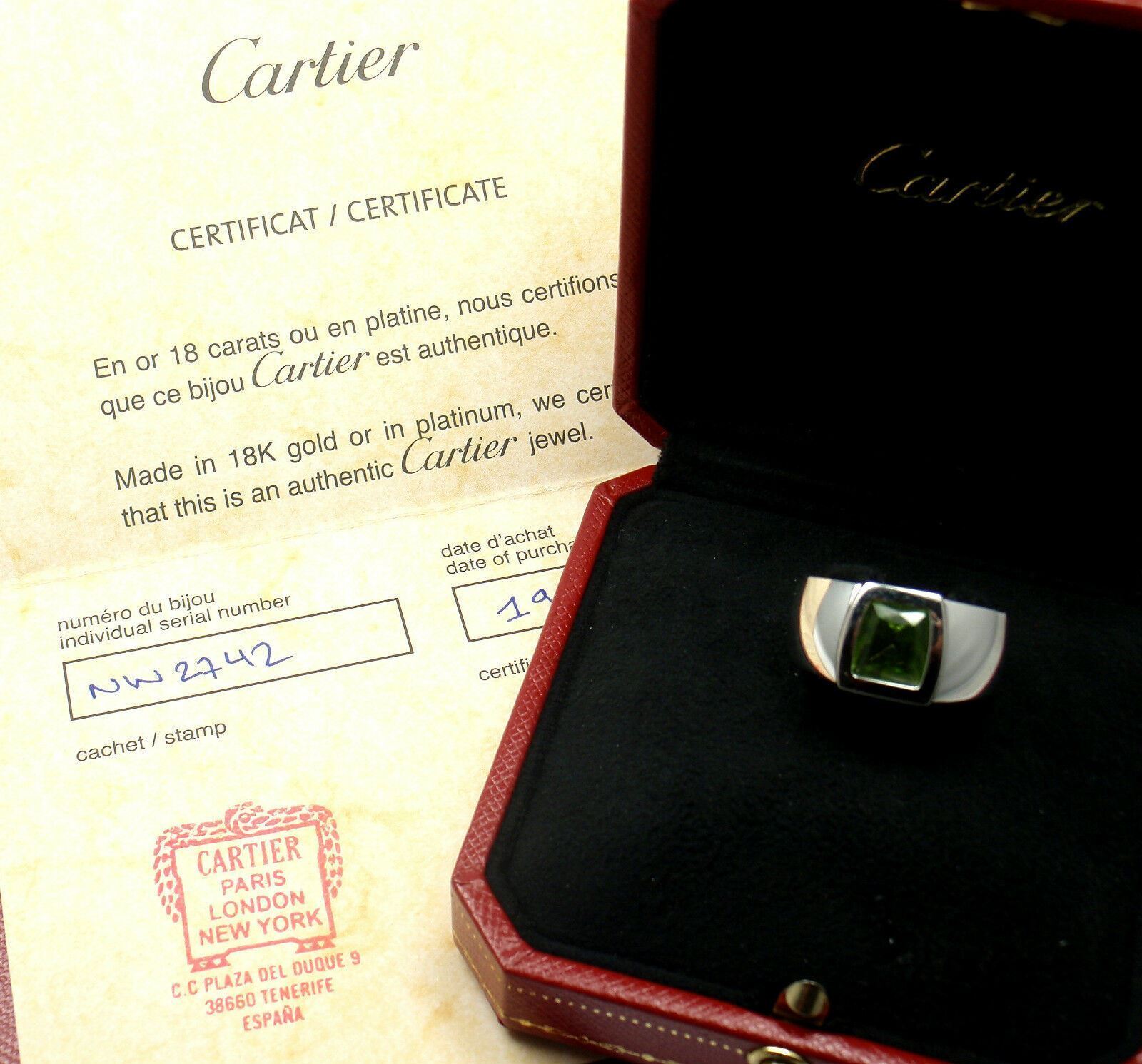 Authentic Cartier La Dona 18k White Gold Peridot Ring with Box & Certificate - Luxury Jewelry for Women, Perfect for Anniversaries, Weddings & Special Occasions