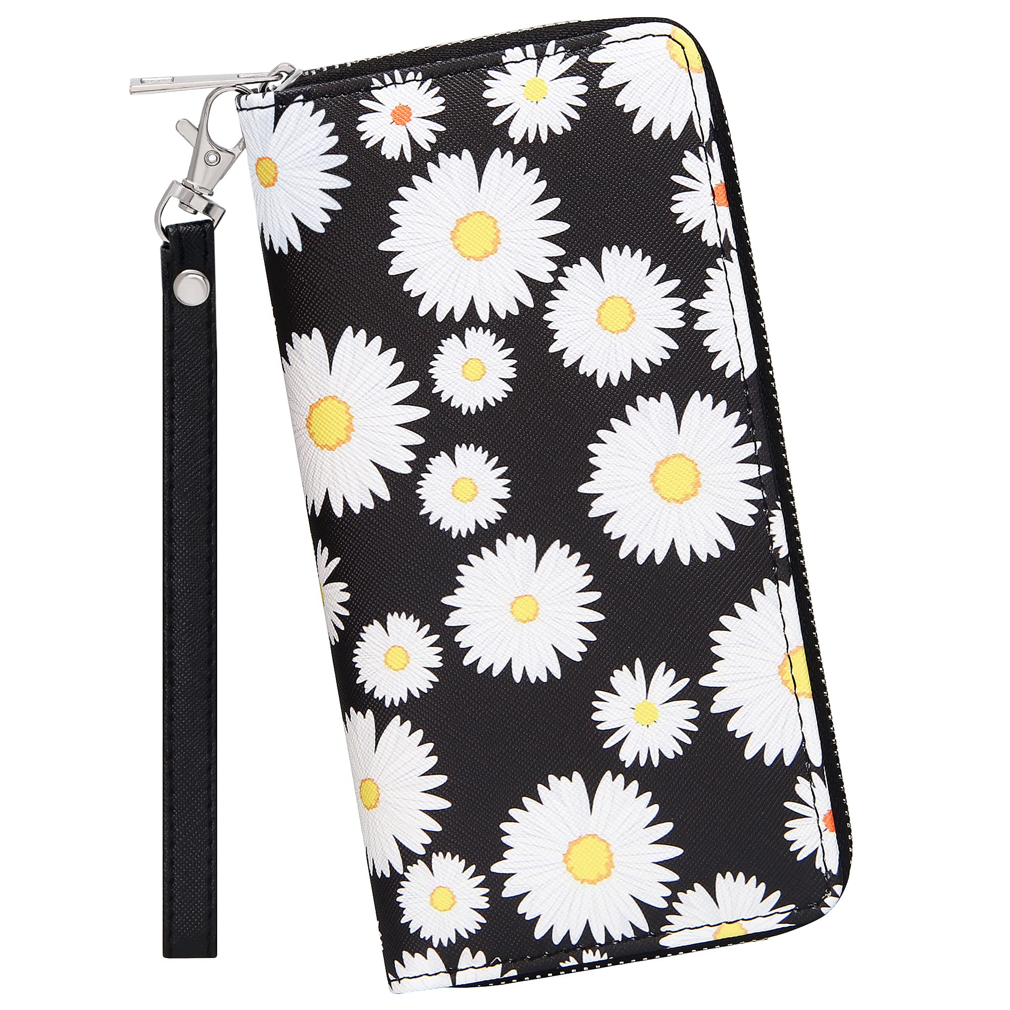 KUKOO Women's Printed Zip Around Wallet with Phone Holder - Stylish Clutch Purse for Cards, Cash & Essentials - Perfect for Daily Use, Travel & Parties