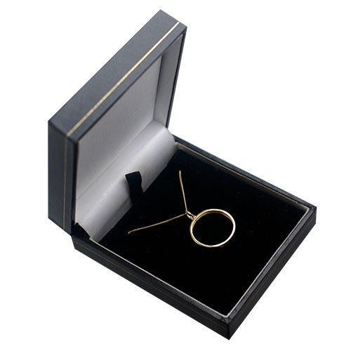 9ct Gold 20mm Plain 1/2 Half Sovereign Coin Mount Pendant with 0.6mm Curb Chain - Elegant Jewelry for Gifts, Special Occasions & Everyday Wear