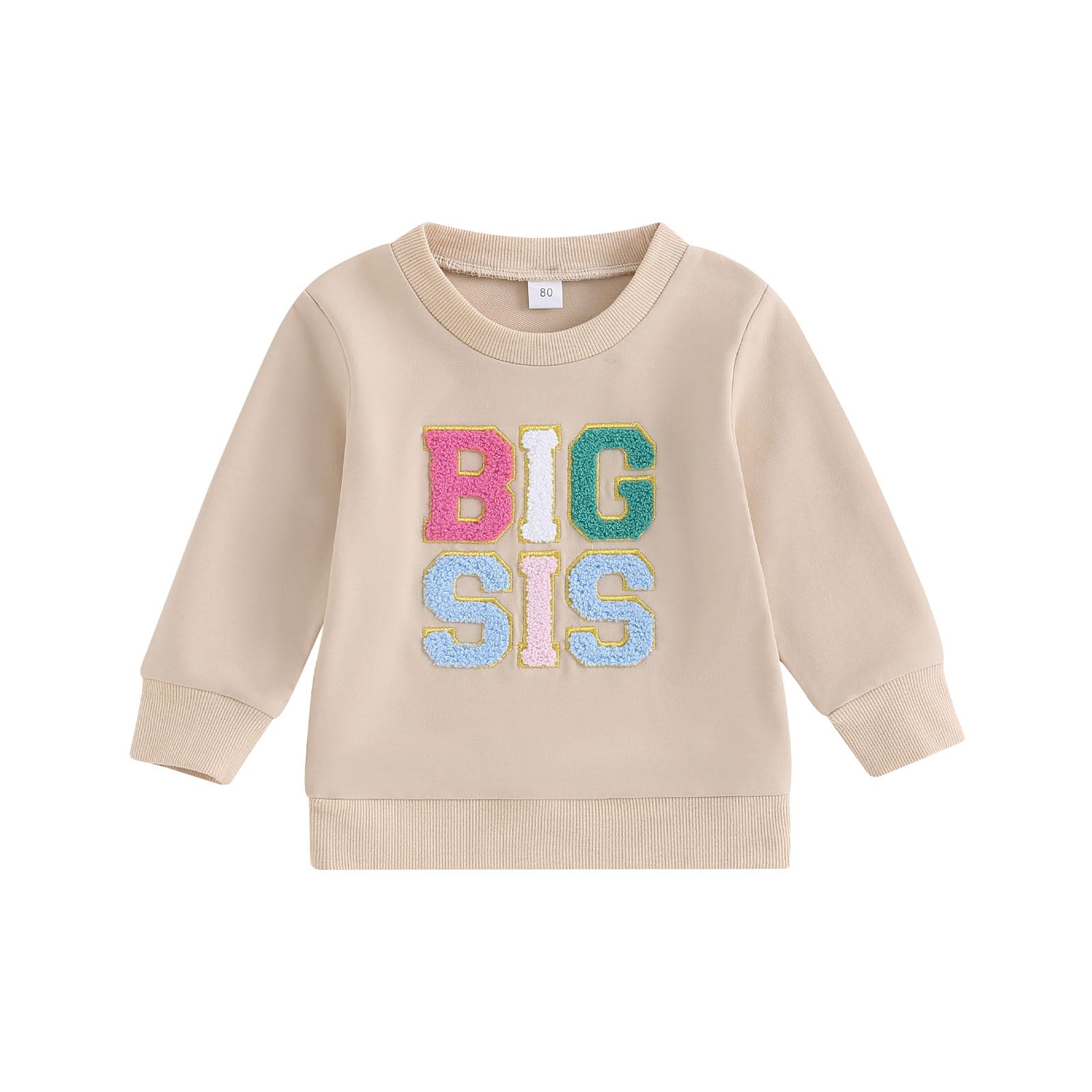 PanLidapan Newborn Baby Girl Matching Outfit - Letter Print Crew Neck Sweatshirt & Romper Set - Long Sleeve Sweater Jumper for Sisters - Perfect for Family Photos, Sibling Matching Outfits & Special Occasions