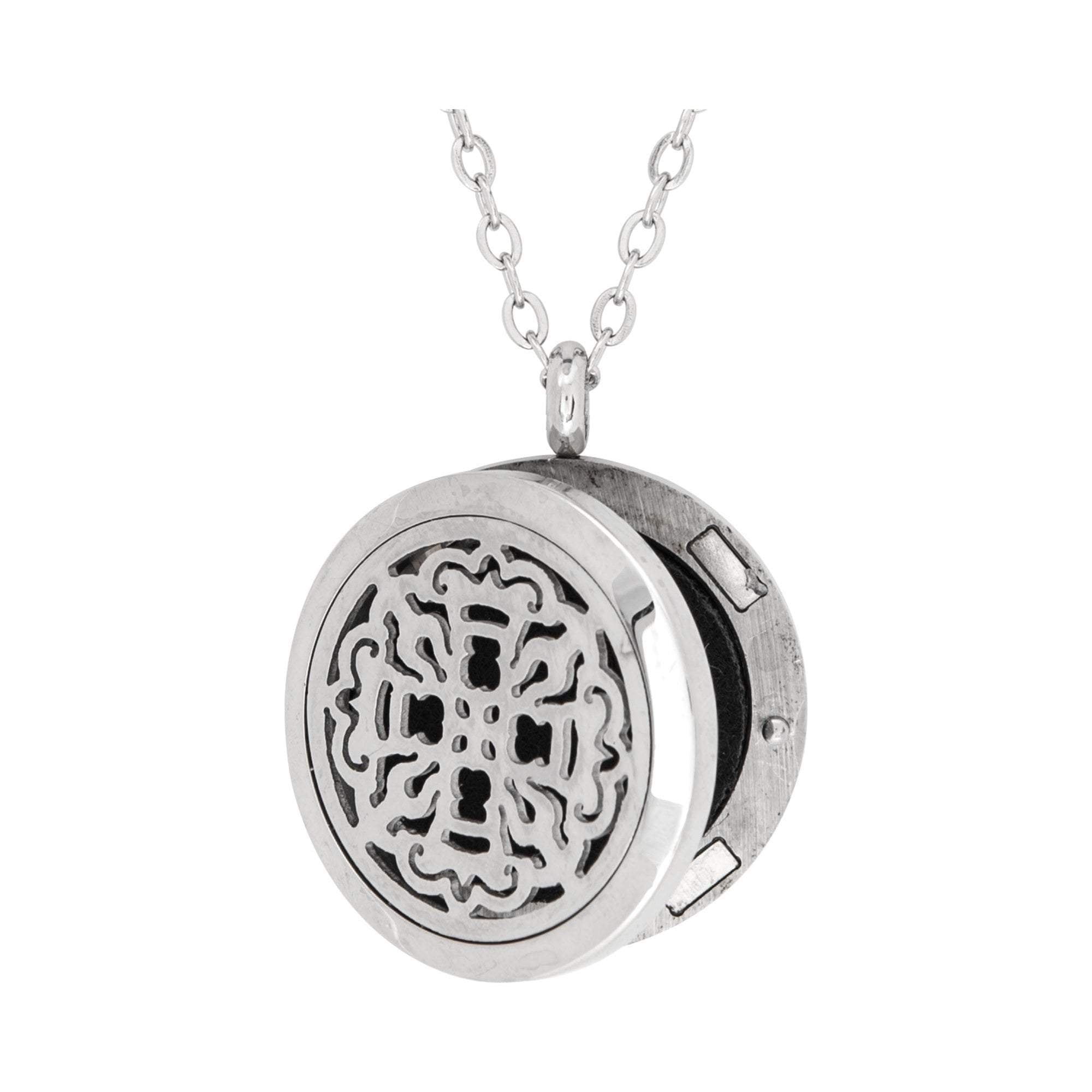 Ancient Cross Aromatherapy Locket Necklace - Vintage Essential Oil Diffuser Pendant for Women - Perfect for Meditation, Yoga, and Spiritual Healing
