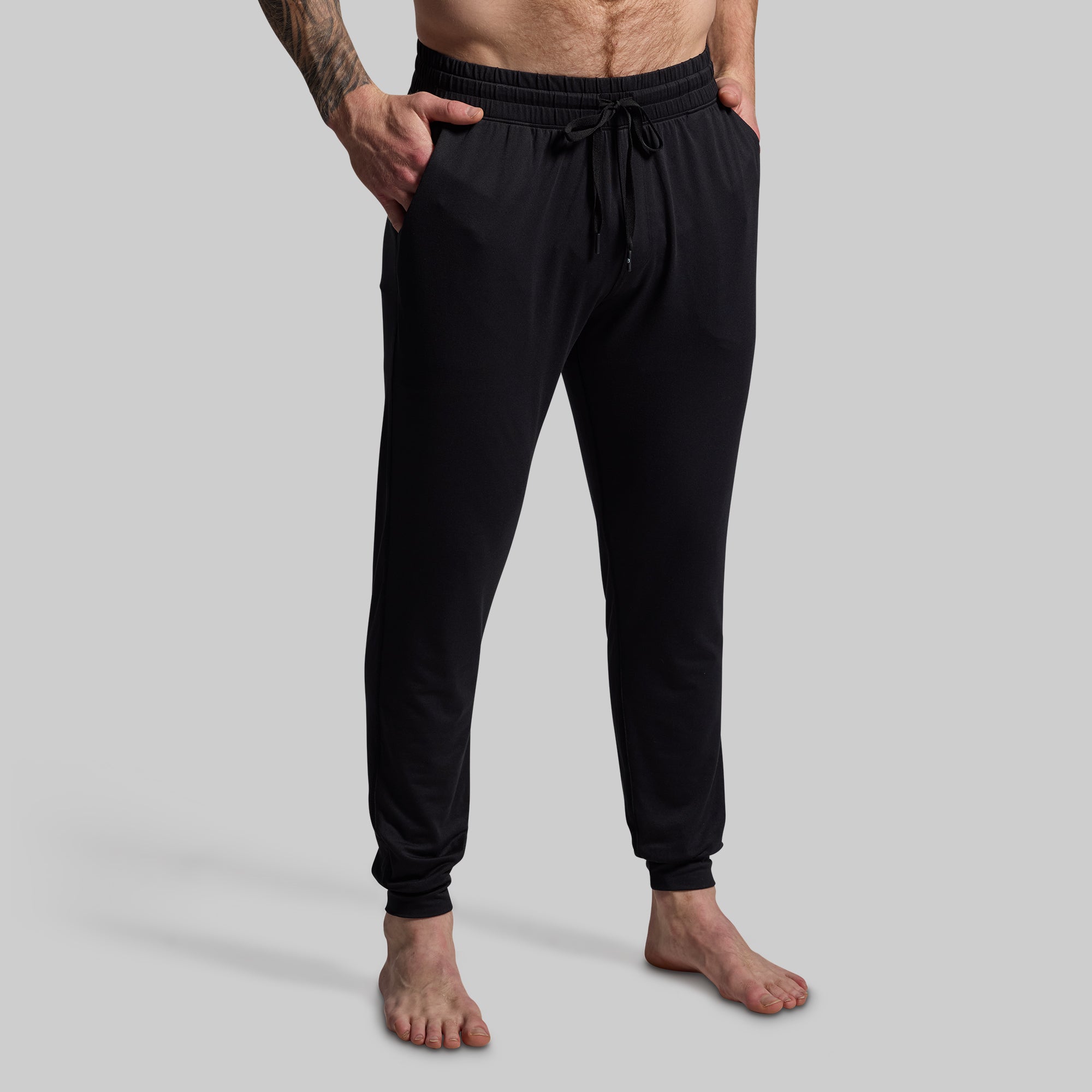 Men's Comfortable Jogger Pants 2.0 - Soft Lounge Pants for Relaxing at Home, Running Errands & Casual Wear (Black)