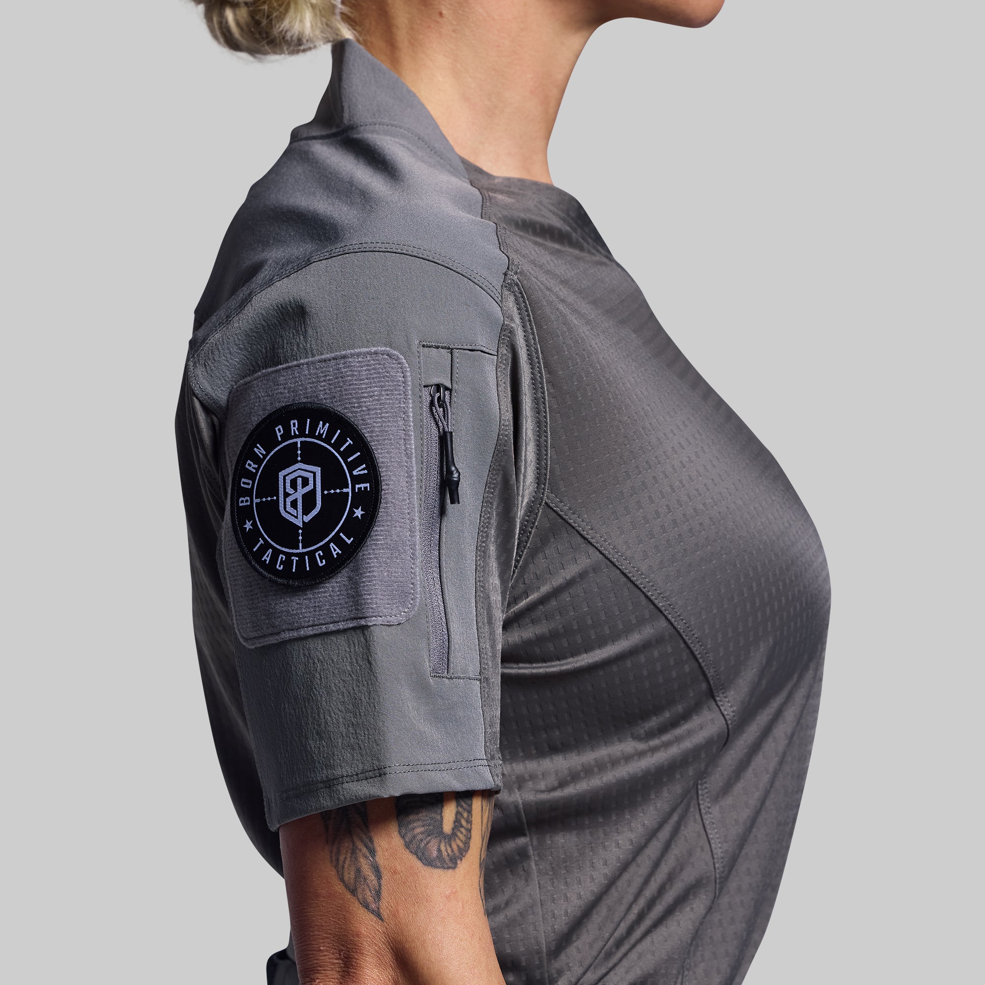 Women's Performance Op Top Pro - Breathable Workout Shirt for Running & Gym - Wolf Grey - Athletic Fit for Active Lifestyles