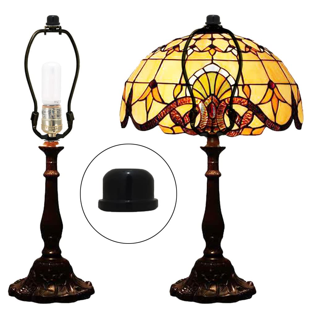 8Pcs Black Lamp Finials Knobs - 1/2 Inch Solid Metal Lamp Shade Holder Harp Accessories with 1/4-27 Threaded Screw Cap - Perfect for Table Lamps, Floor Lamps & Home Decor Lighting Fixtures