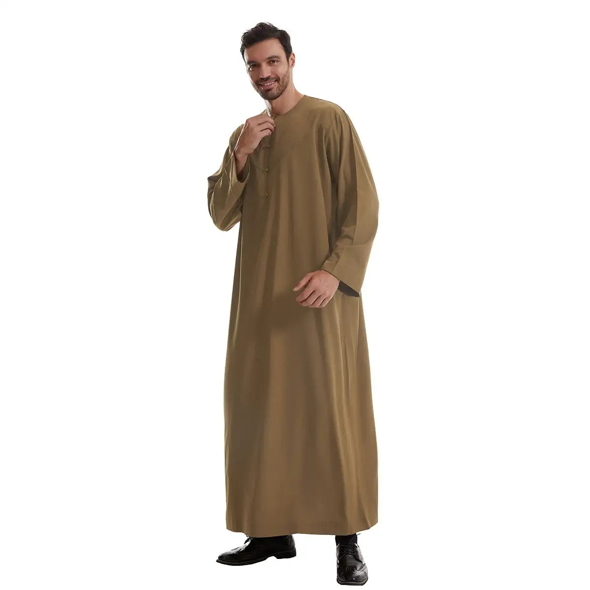 Premium Middle Eastern Arab Men's Thobe Thawb with Pocket - Traditional Islamic Robe for Daily Wear & Special Occasions
