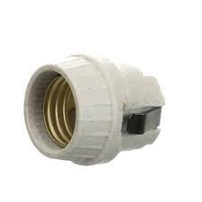 302879 Ceramic Light Socket - E26/E27 Base, UL Listed for Safety, Durable Porcelain Lamp Holder for Indoor/Outdoor Use - Perfect for Porch, Garage, and Workshop Lighting