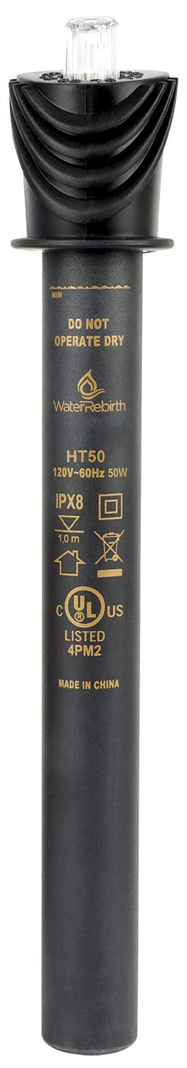 HT50 Submersible Aquarium Heater 50W - Adjustable Fish Tank Water Heater for Freshwater & Marine Tanks - Perfect for Tropical Fish, Turtles & Aquatic Pets - Ideal for Home Aquariums & Fish Breeding