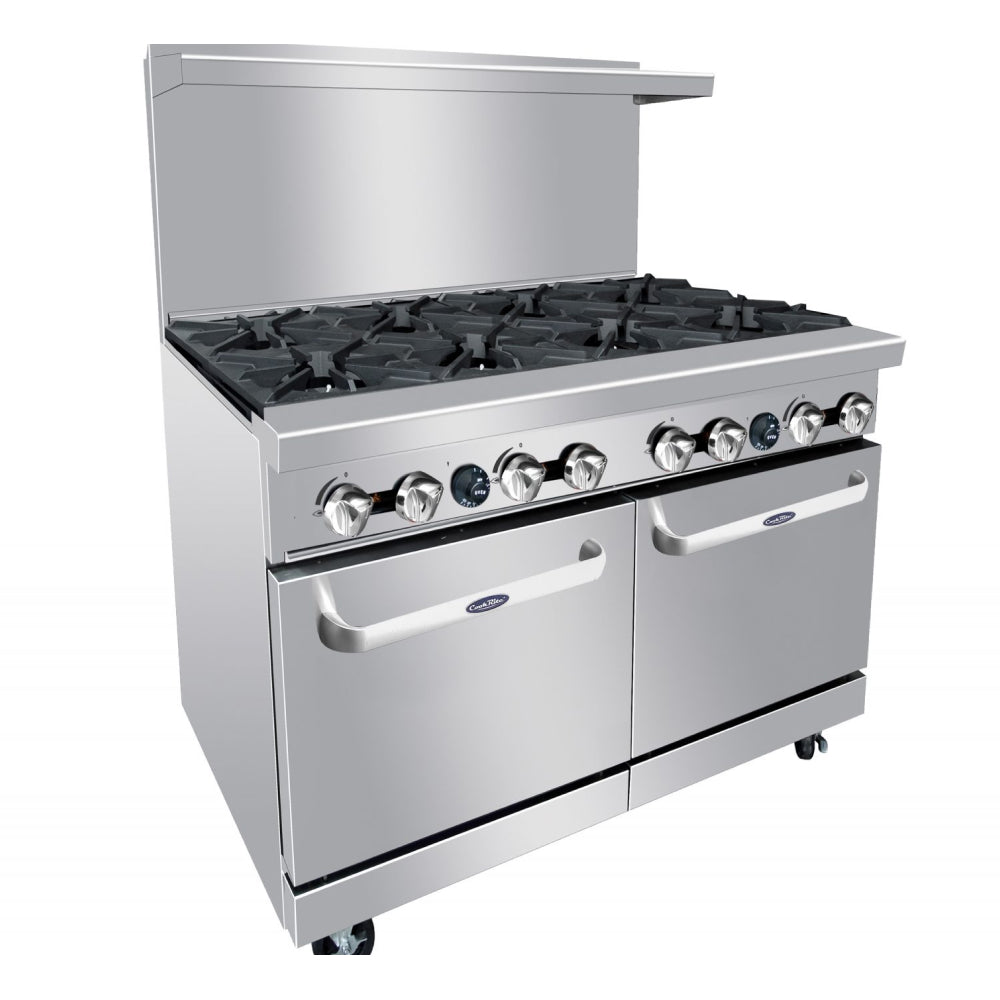 Atosa AGR 8B 48-Inch Commercial Gas Range - 8 Burners & 2 Standard Ovens - 256,000 BTU - Ideal for Restaurants, Catering & Large Kitchens