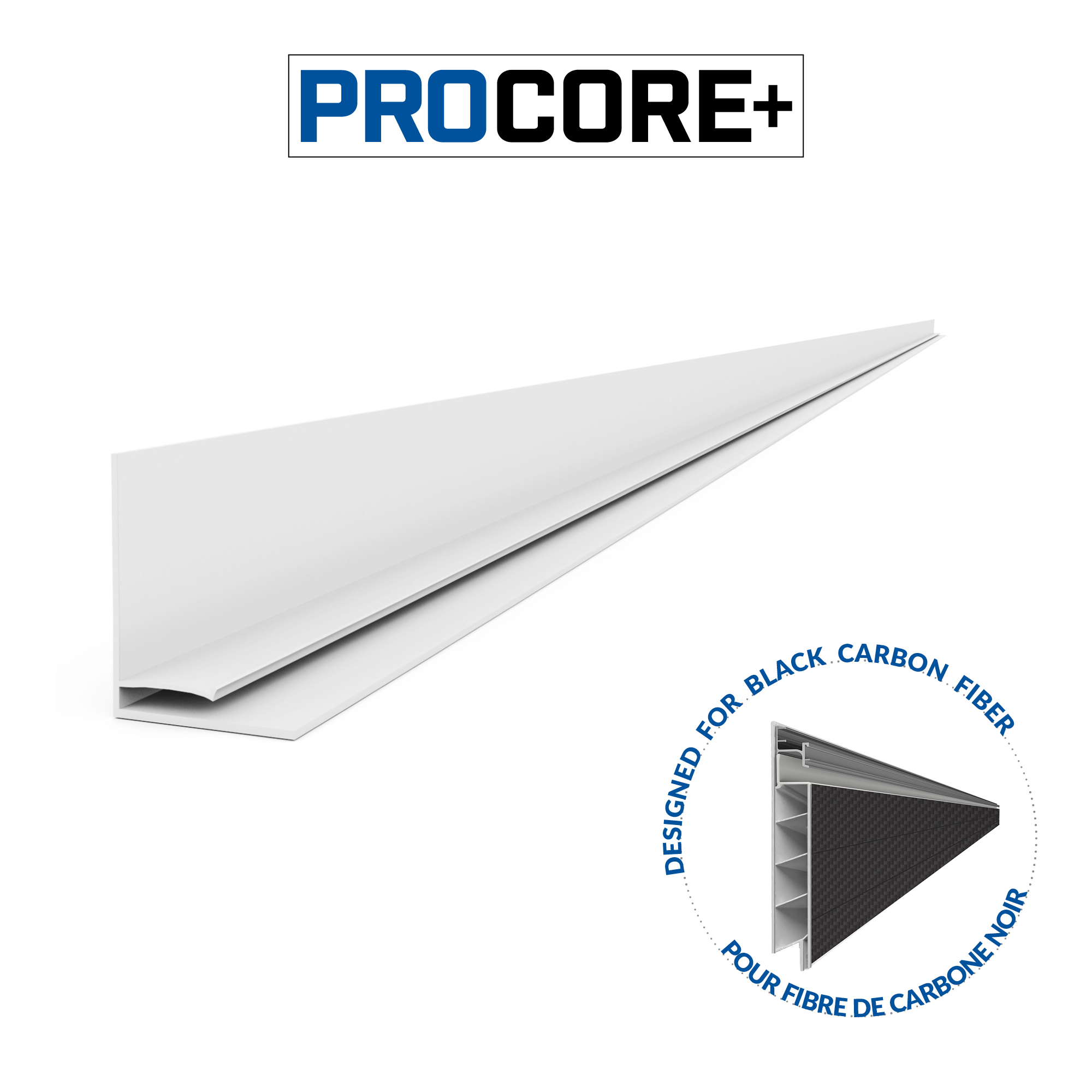 8 ft. PROCORE+ Black Carbon Fiber PVC Top Trim Pack - Durable Automotive Exterior Trim for Cars, Trucks & SUVs - Weather-Resistant DIY Upgrade Kit