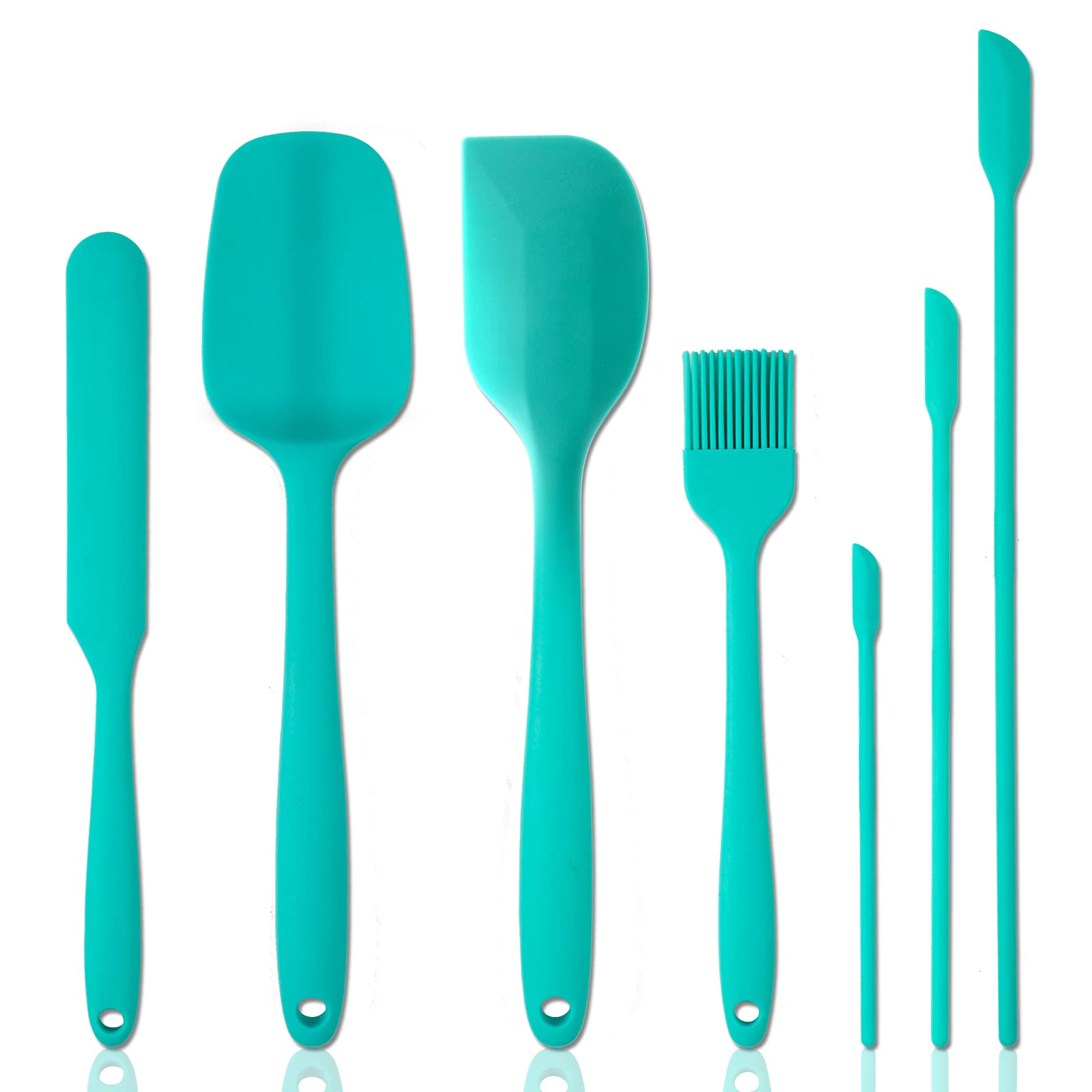 Shebaking Mini Silicone Spatula Set - 7-Piece Nonstick Kitchen Utensils for Baking, Cooking, Mixing - Heat-Resistant Rubber Spatulas for Jars, Bowls & Cake Decorating - Perfect for Home Bakers & Professional Chefs