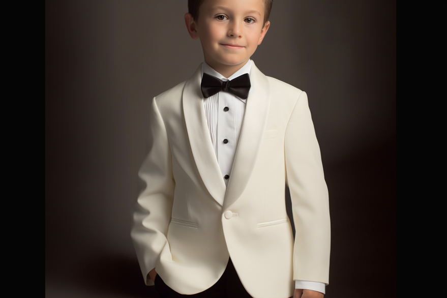 Premium Navy or Ivory Shawl Tuxedo for Boys - Ring Bearer Outfit for Toddlers - Perfect for Weddings, Formal Events & Special Occasions