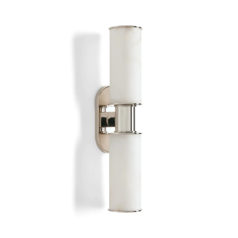 Harlin 2-Light Wall Sconce in Alabaster Finish - Modern Flush Mount Lighting for Bedroom, Hallway & Living Room Decor