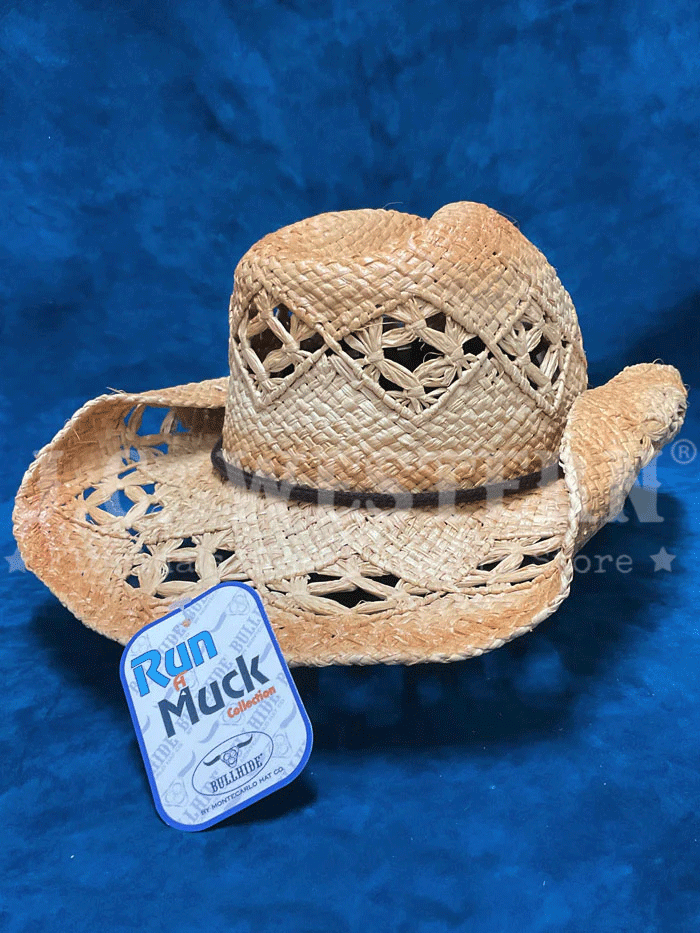 Bullhide LONGMIRE 2846 Straw Western Cowboy Hat - Natural Color for Men, Outdoor Rodeo, Ranch Work & Summer Sun Protection