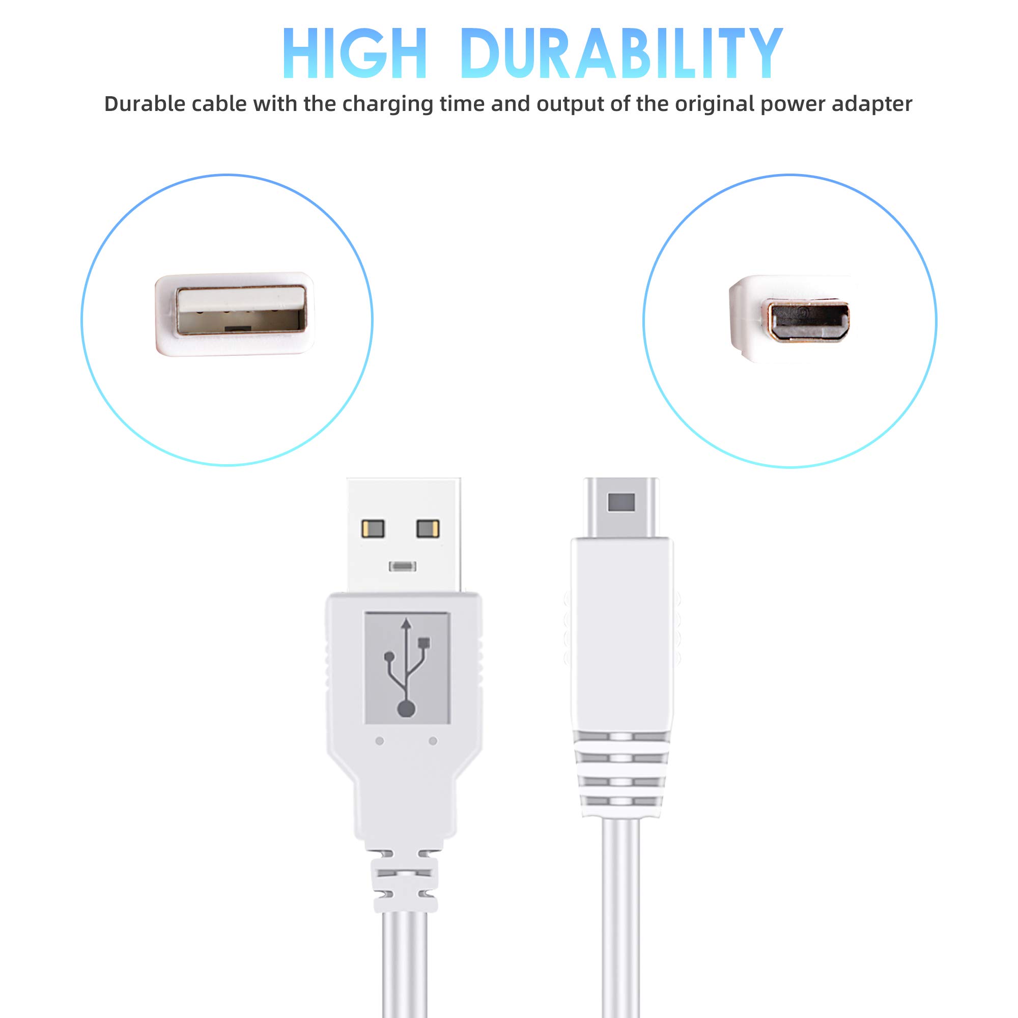 2-Pack 10FT Wii U Gamepad Charger Cable & AC Power Adapter - Fast Charging Cord for Nintendo Wii U Gamepad Remote Controller - Perfect for Gaming Sessions & Home Entertainment Setup