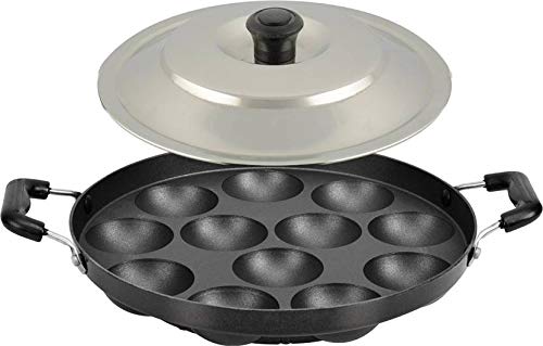 Non Stick Appam Patra Pan - 12 Pits Appam Maker for Perfect South Indian Breakfast | Dosa, Paniyaram & Idli Cookware | Ideal for Home Cooking & Traditional Recipes