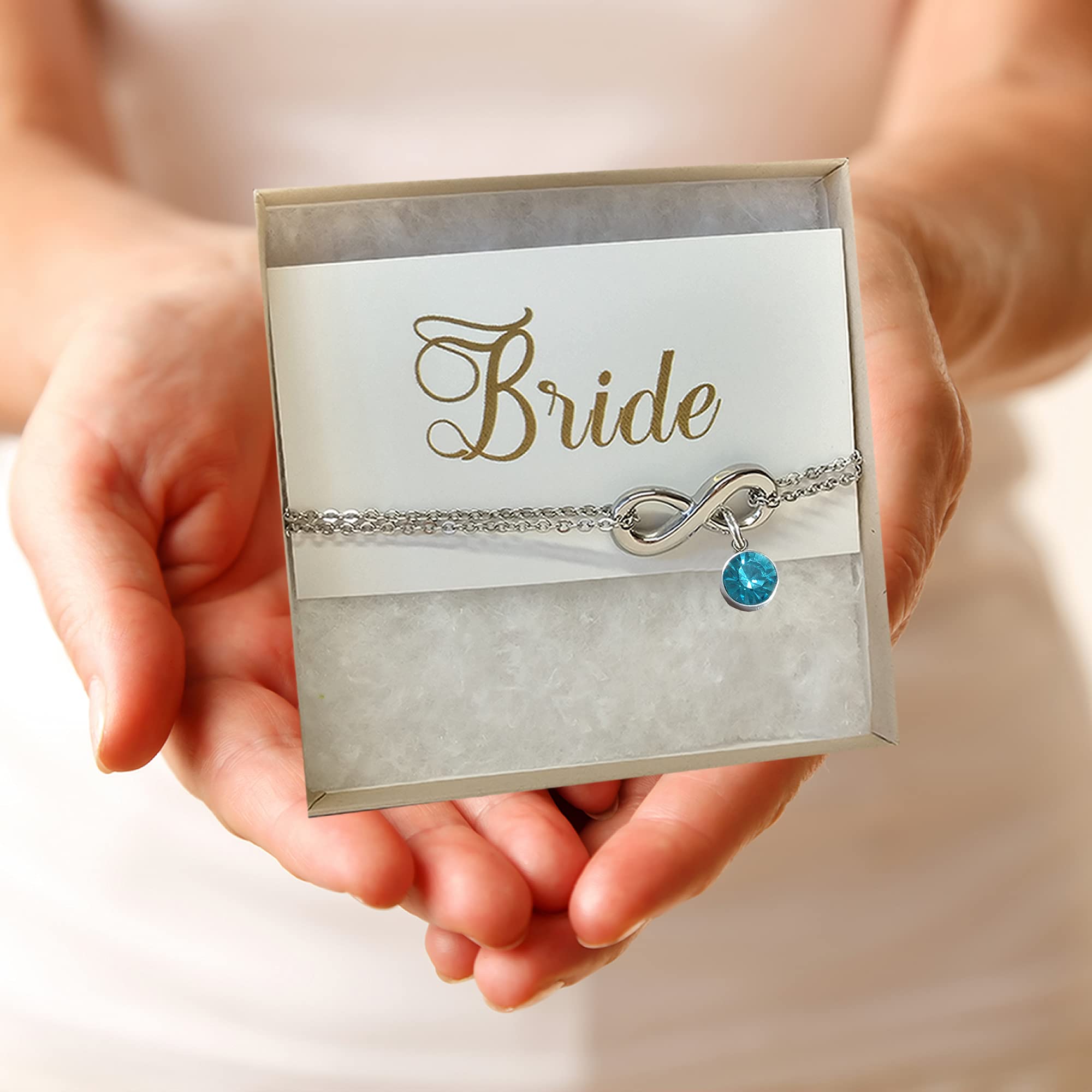 Elegant Bride Anklet - Sterling Silver, 14K Gold & Rose Gold Wedding Jewelry for Something Blue Tradition | Perfect for Bridal Showers, Weddings & Honeymoons