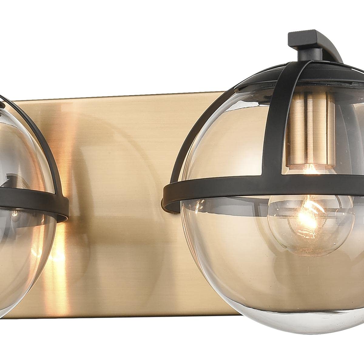 Elk Home Davenay 4-Light Vanity Bathroom Light Fixture - Satin Brass Finish with Clear Glass Shades, Transitional Style for Bedroom, Bathroom & Dressing Room Lighting