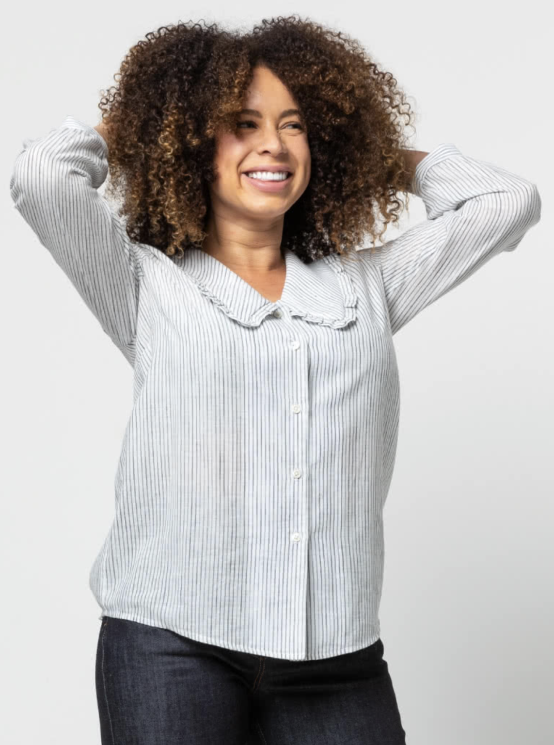 Style Arc Kennie Shirt - Women's Plus Size 18 (US 30) Casual Button Down Blouse for Work & Everyday Wear