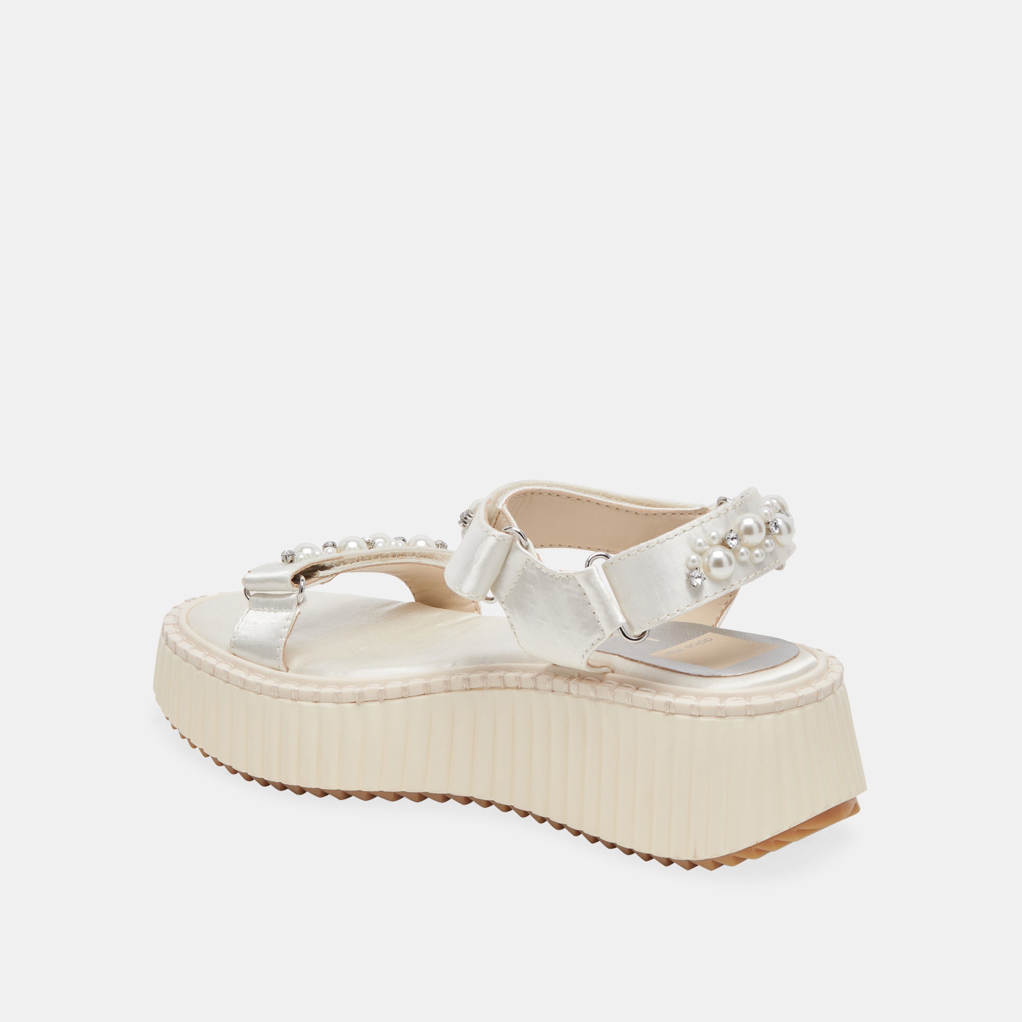 DEBRA PEARL SANDALS - Women's Vanilla Pearl Embellished Flat Sandals for Summer | Comfortable Beach Wedding Slides with Pearl Accents | Perfect for Vacation, Bridal Shower & Casual Outings