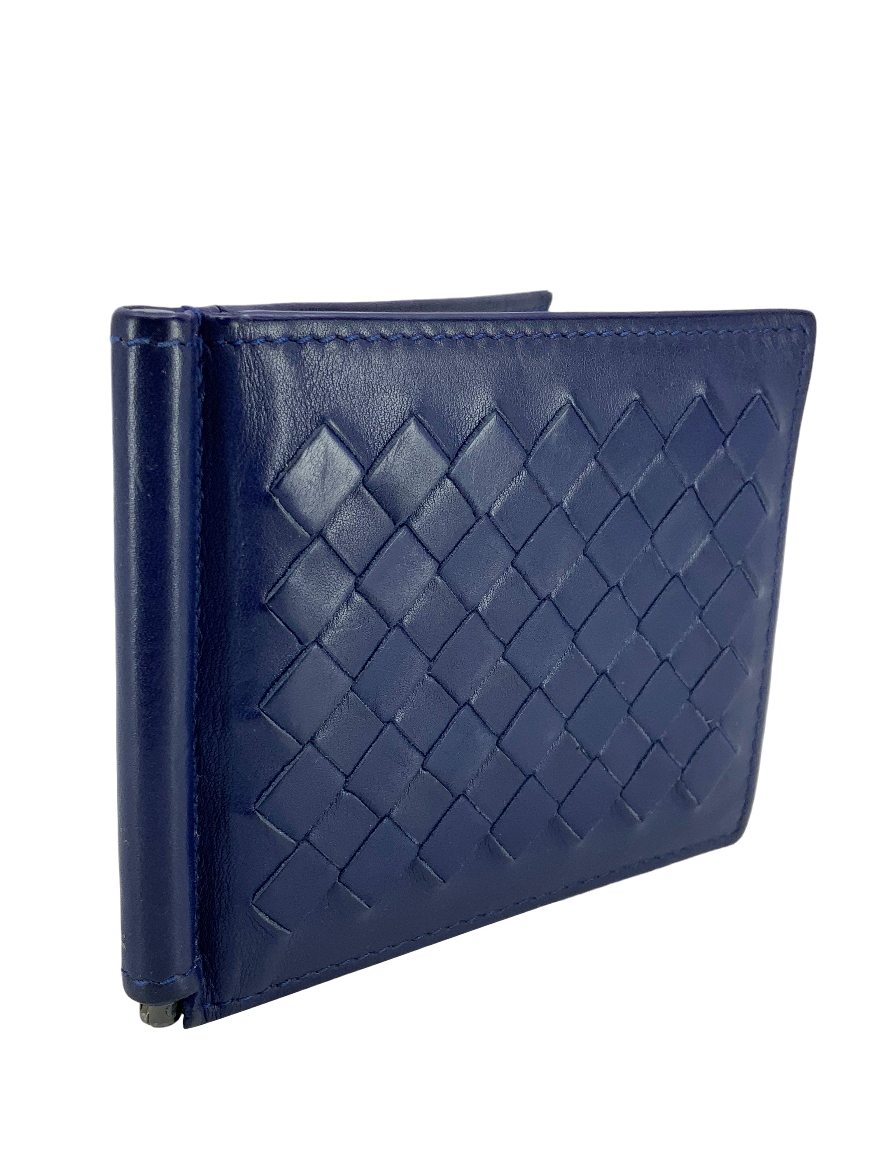 BOTTEGA VENETA Intrecciato Leather Bill Clip Wallet for Men - Slim Money Clip Card Holder with RFID Protection | Perfect for Everyday Carry, Business & Travel