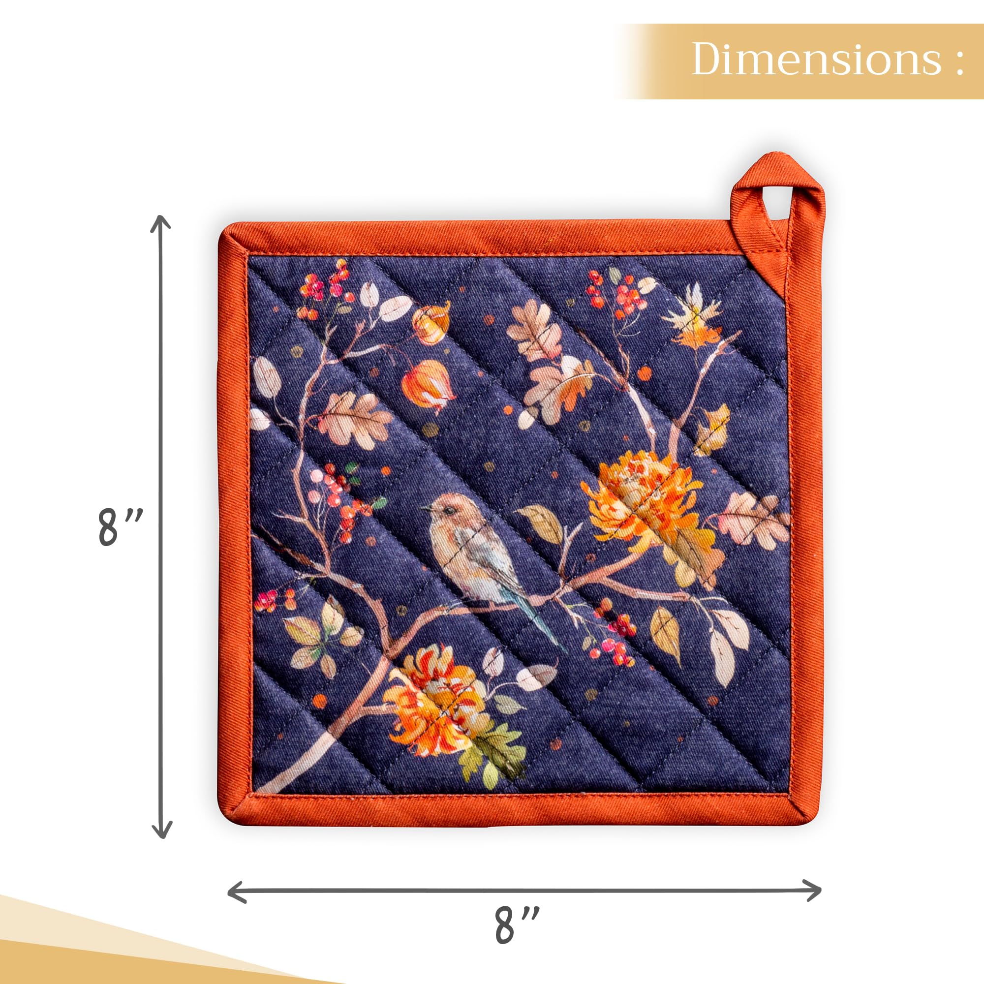 Maison d'Hermine 100% Cotton Set of 2 Heat Resistant Pot Holders 8