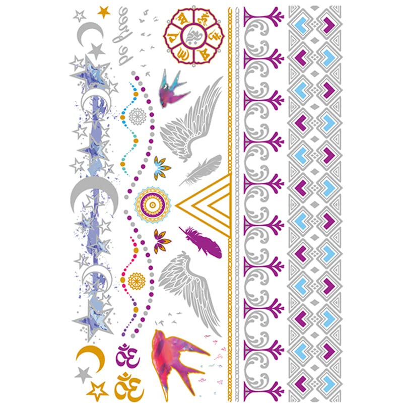 7 Sheets 3D Temporary Tattoos - Waterproof Fake Tattoo Stickers with Realistic Feather Design (14.8x21cm) for Adults, Men, Women, Teens & Kids - Perfect for Arms, Legs & Shoulders - Great for Parties, Halloween, Cosplay & Body Art