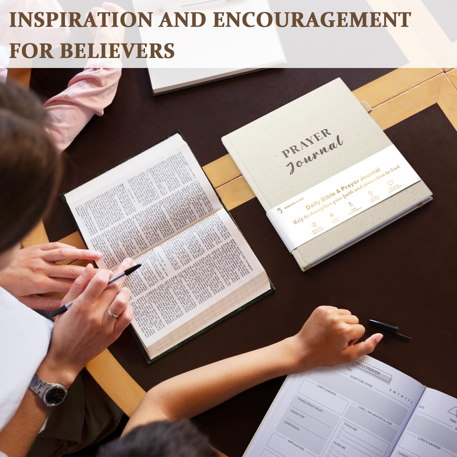 Christian Prayer Journal for Women & Men - 7.5 x 9