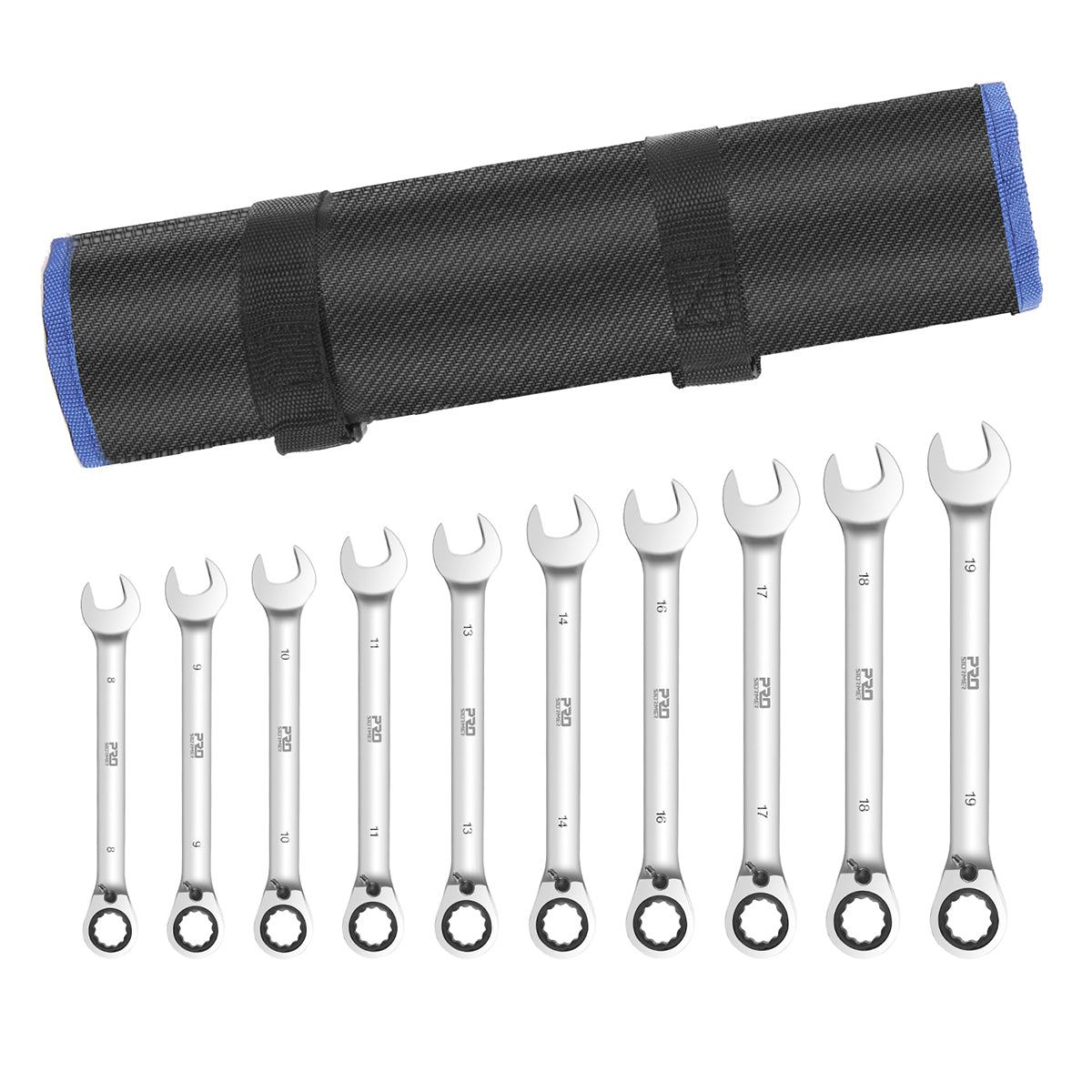 10-Piece Reversible Ratchet Combination Metric Wrench Set - Professional Mechanics Tool Kit for Auto Repair, Home Improvement & DIY Projects