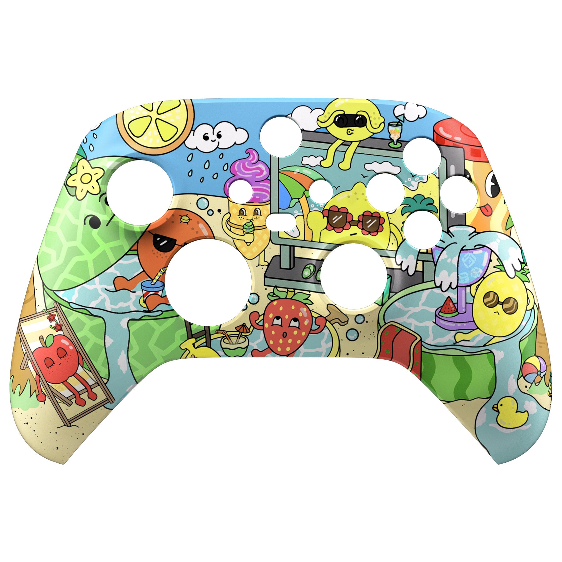 eXtremeRate Custom Faceplate & Front Housing Shell for Xbox Series X/S Controller - Fruity Party Design | Durable Replacement Cover for Gaming Enthusiasts | Perfect for Competitive Play & Streamers