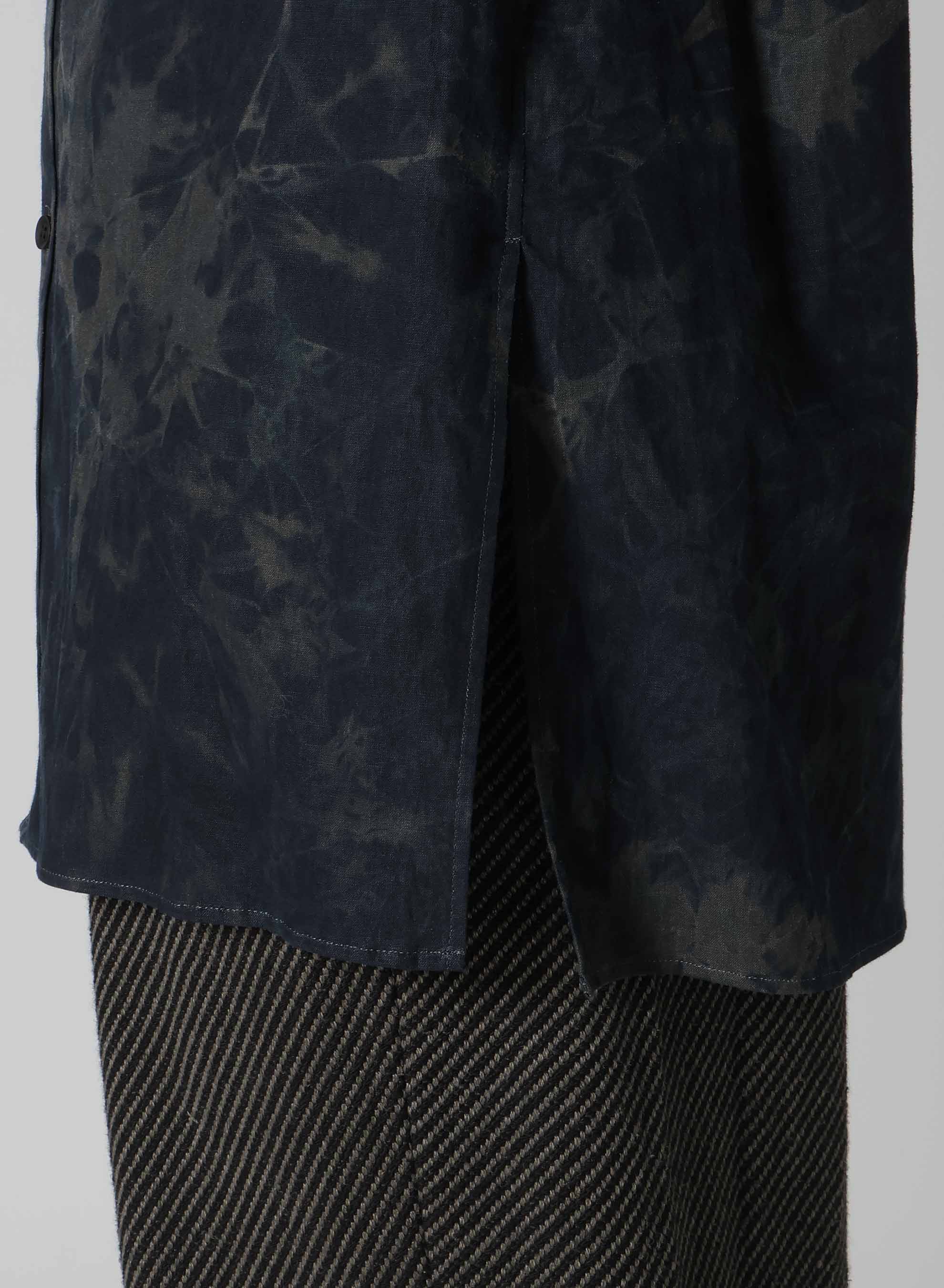 Premium Cotton Linen Blouse with Ink Placket, Tab & Triple Collar - Elegant Office Wear & Casual Outfit for Women