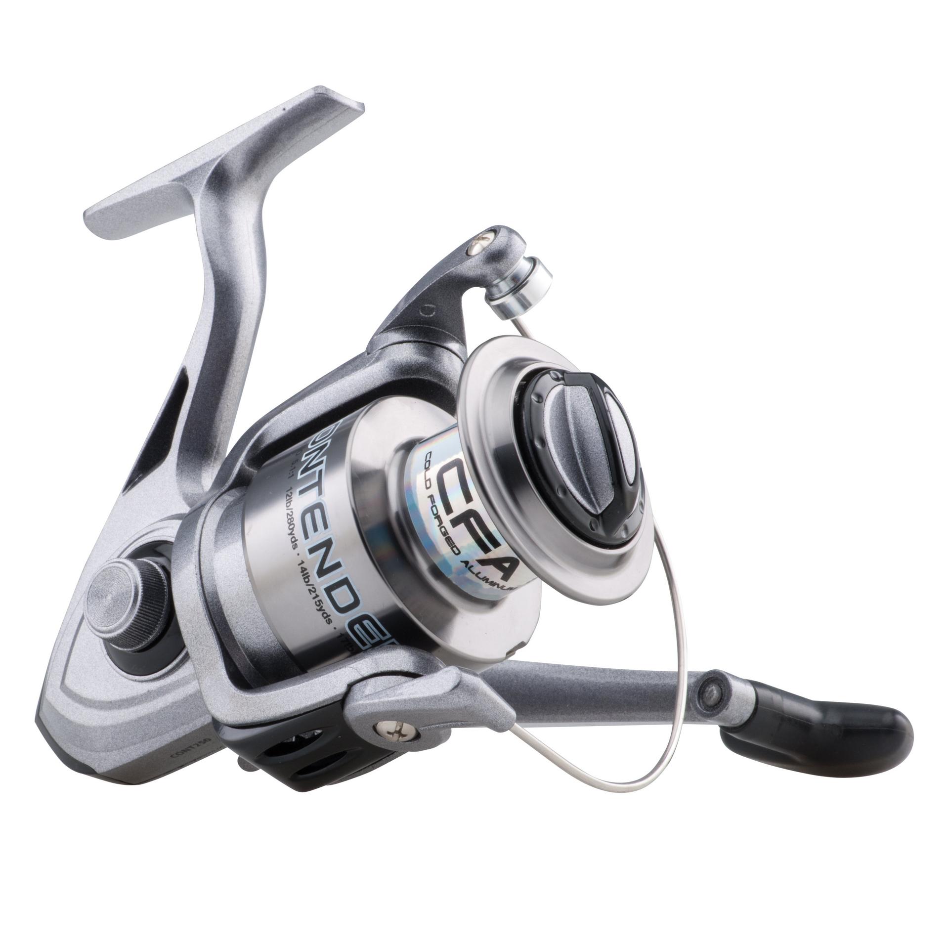 Contender® Spinning Fishing Reel - Silver | Lightweight Saltwater & Freshwater Fishing Gear for Bass, Trout & Walleye | Smooth Drag System for Surf, Pier & Boat Fishing