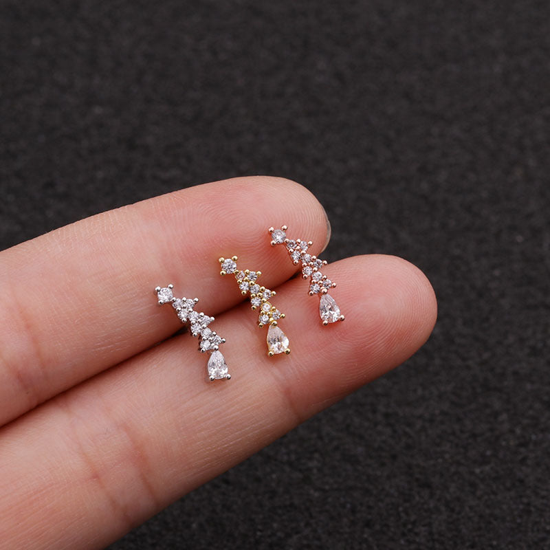 20G Tiny Waterdrop Daith Stud Conch Piercings - Hypoallergenic Surgical Steel Earrings for Cartilage | Perfect for Everyday Wear, Parties & Special Occasions | HSPJ1949