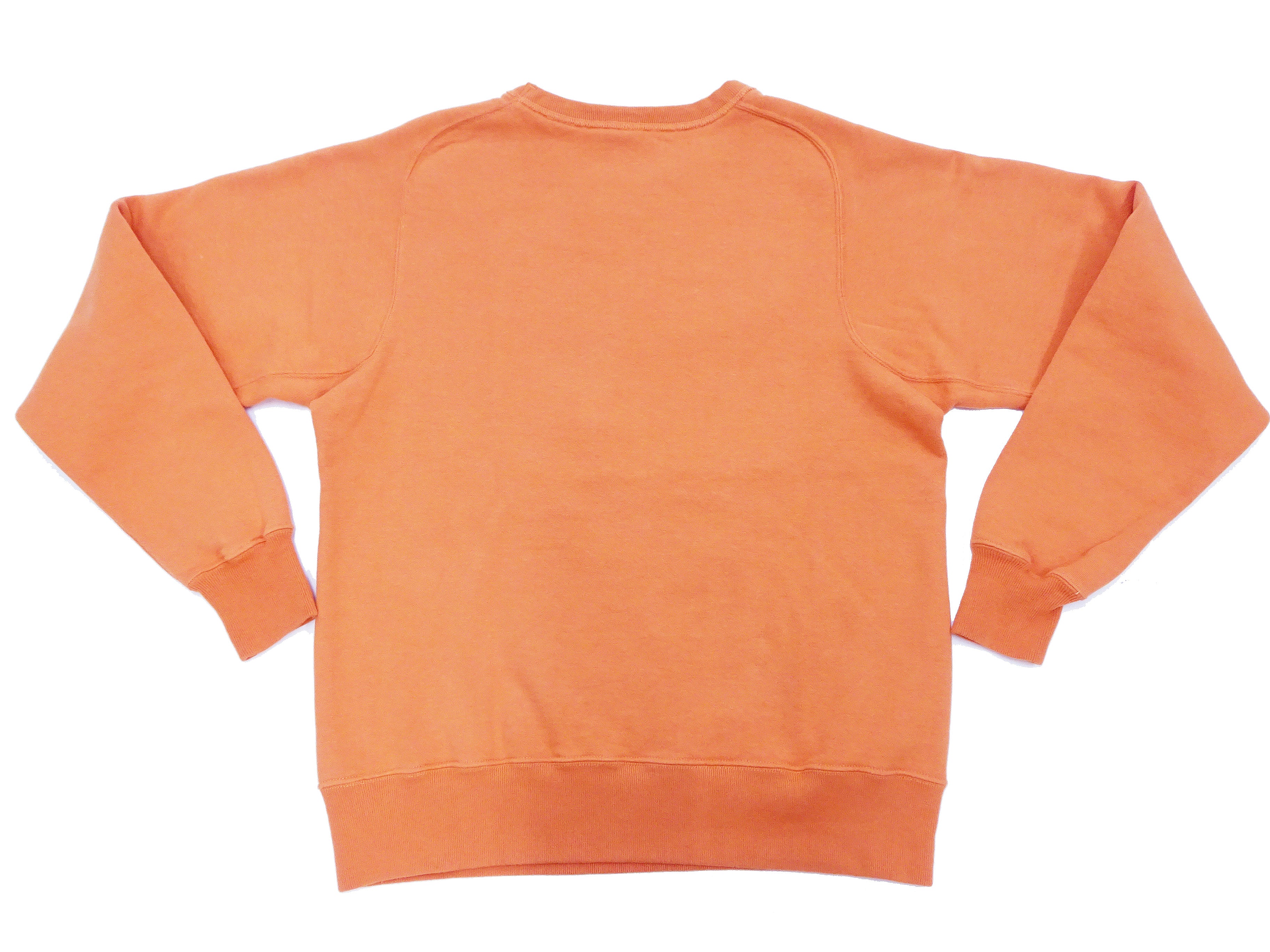 Buzz Rickson Men's Freedom Sleeve Sweatshirt - Casual Plain Crewneck Tubular Knit Loopwheel Pullover - BR69463 Faded Orange - Perfect for Streetwear & Everyday Comfort