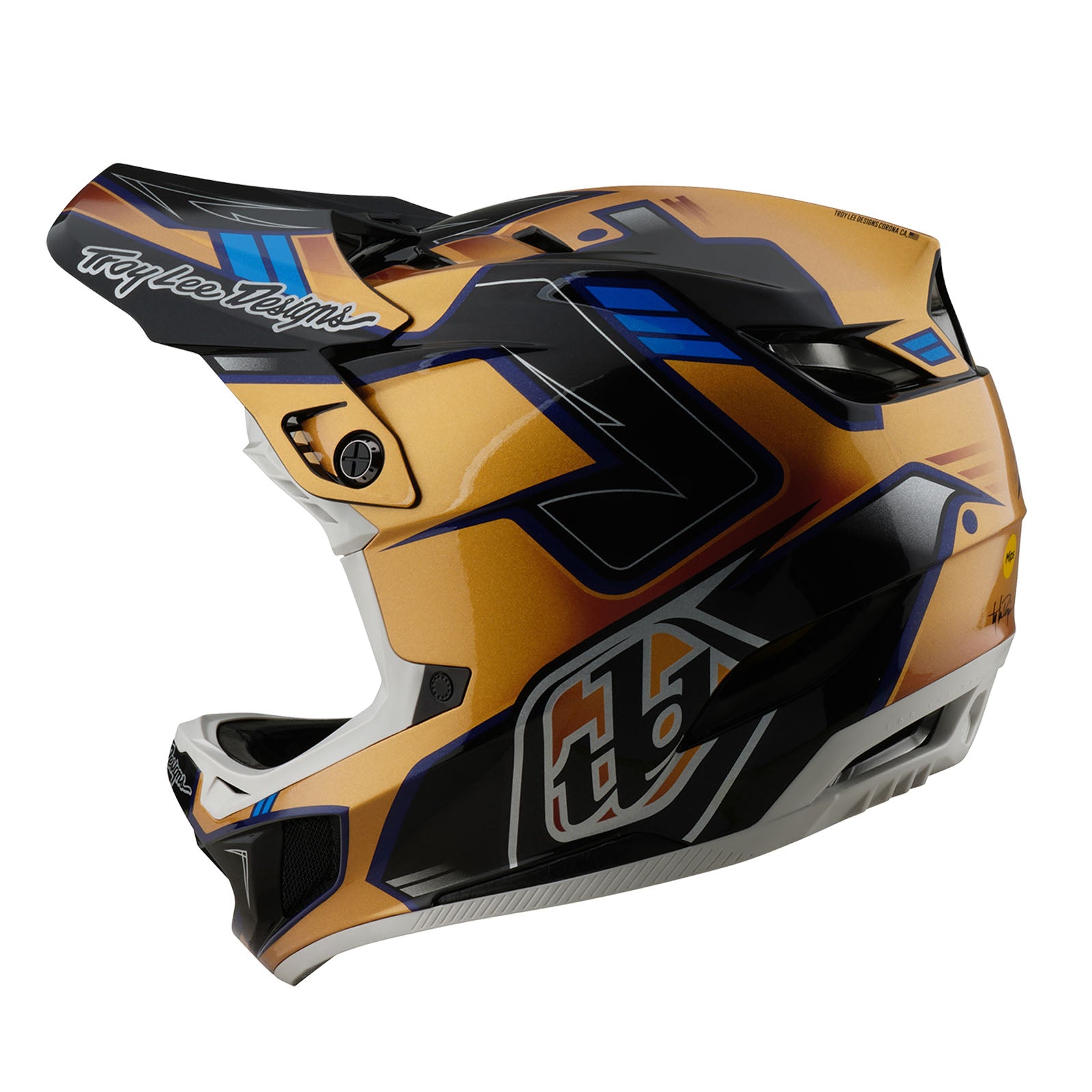 D4 Composite Helmet Royalty Black & Gold - Lightweight Motorcycle Racing Helmet for Men & Women - Perfect for Street Biking, Track Racing & Safety Protection