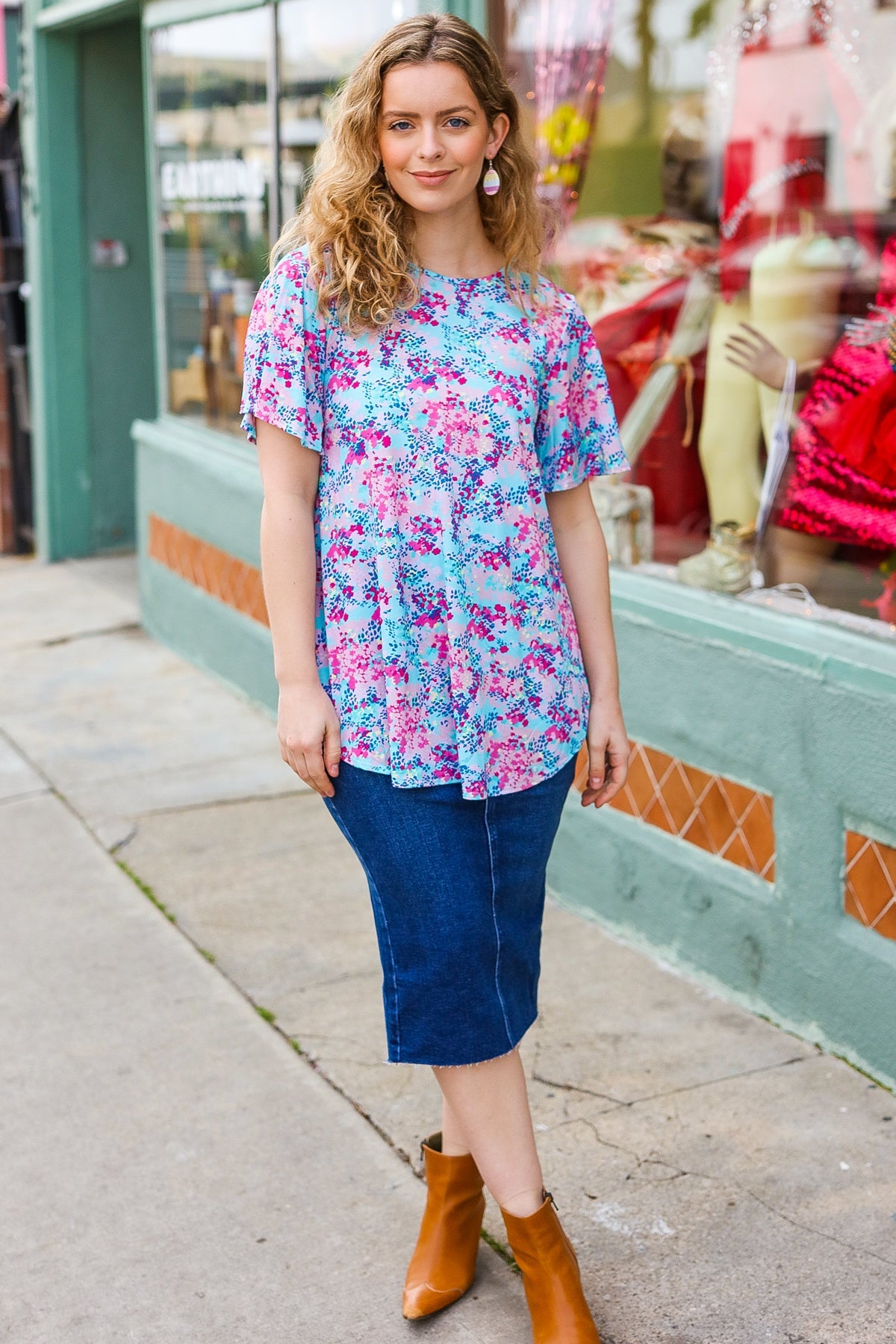 Stylish Sky Blue & Multicolor Floral Tie Back Top for Women | Summer Casual Wear, Beach Outfits, Date Night Looks